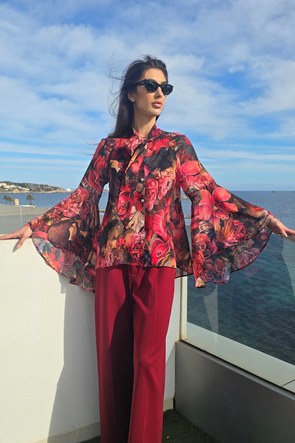 DESIGNER SHIRT WITH FLARED SLEEVES - TATTOO STAR