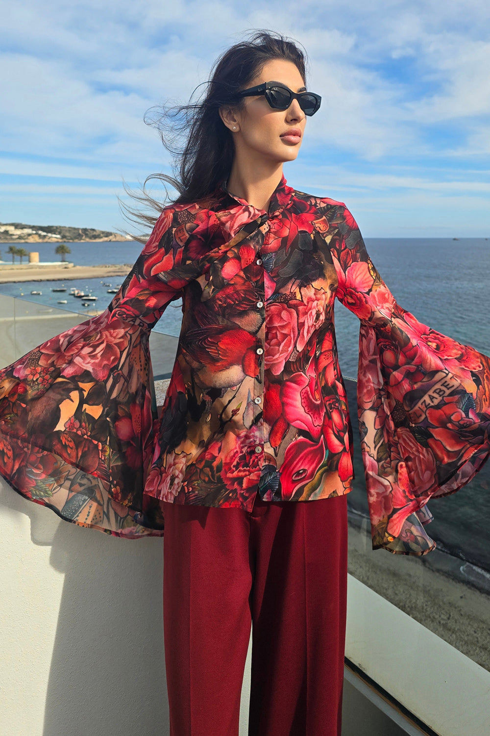 DESIGNER SHIRT WITH FLARED SLEEVES - TATTOO STAR