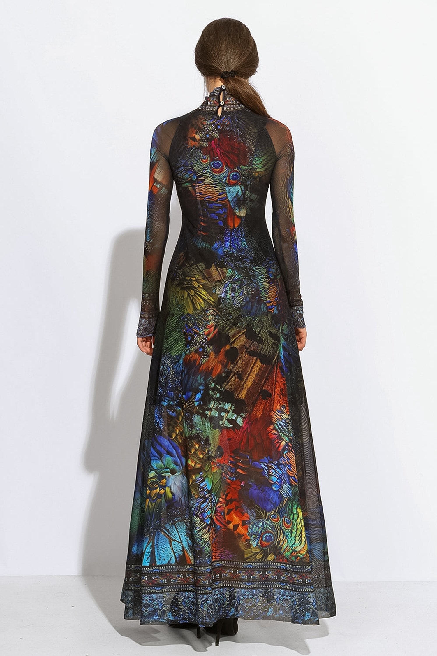 LONG FINE NET DRESS - AMAZONIA