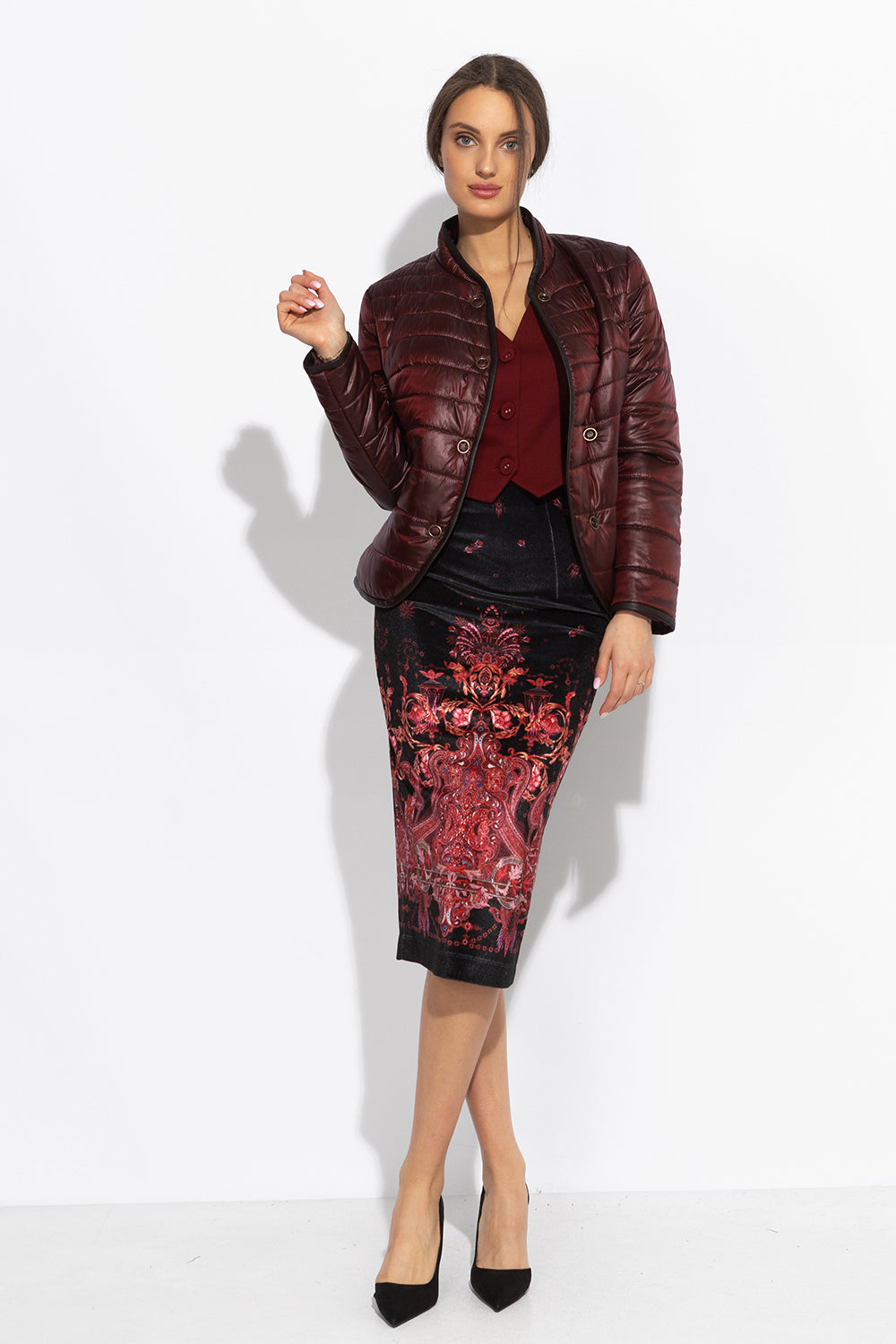 VELVET SKIRT - PAISLEY DARK JIORO ТЯСНА ПОЛА ОТ КАДИФЕ - PAISLEY DARK JIORO