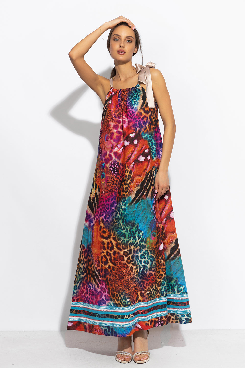 LOOSE LONG DRESS - LEO NEON WILD JIORO СВОБОДНА РОКЛЯ - LEO NEON JIORO