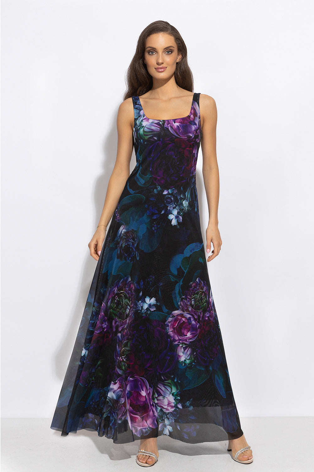 BACKLESS LONG DRESS - PEONIES