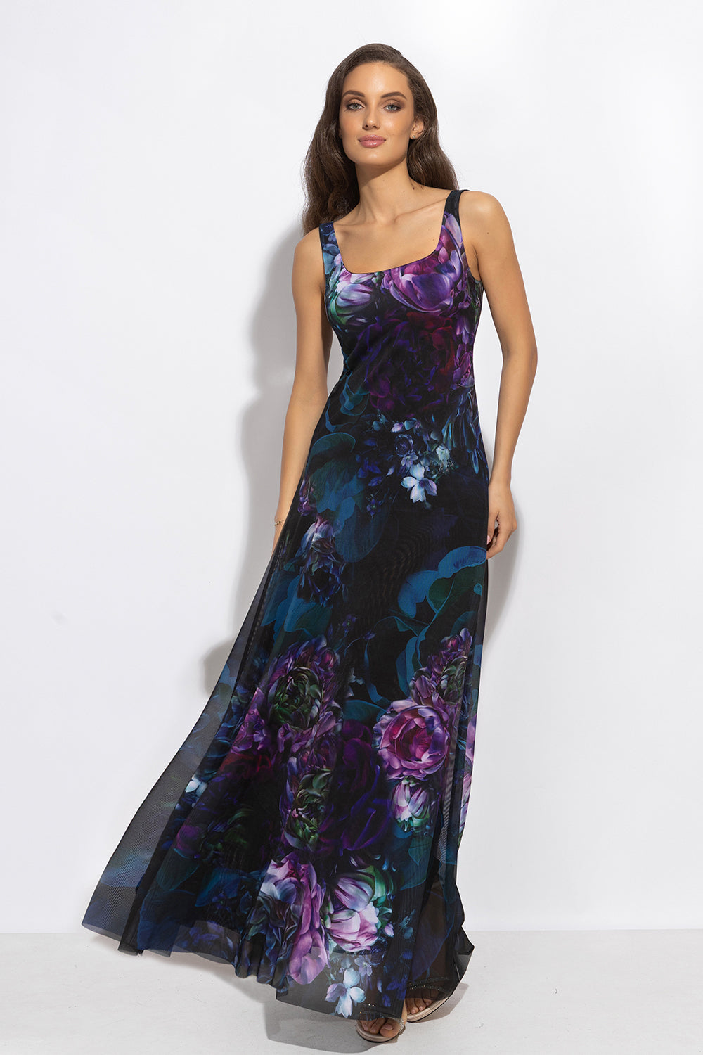 BACKLESS LONG DRESS - PEONIES