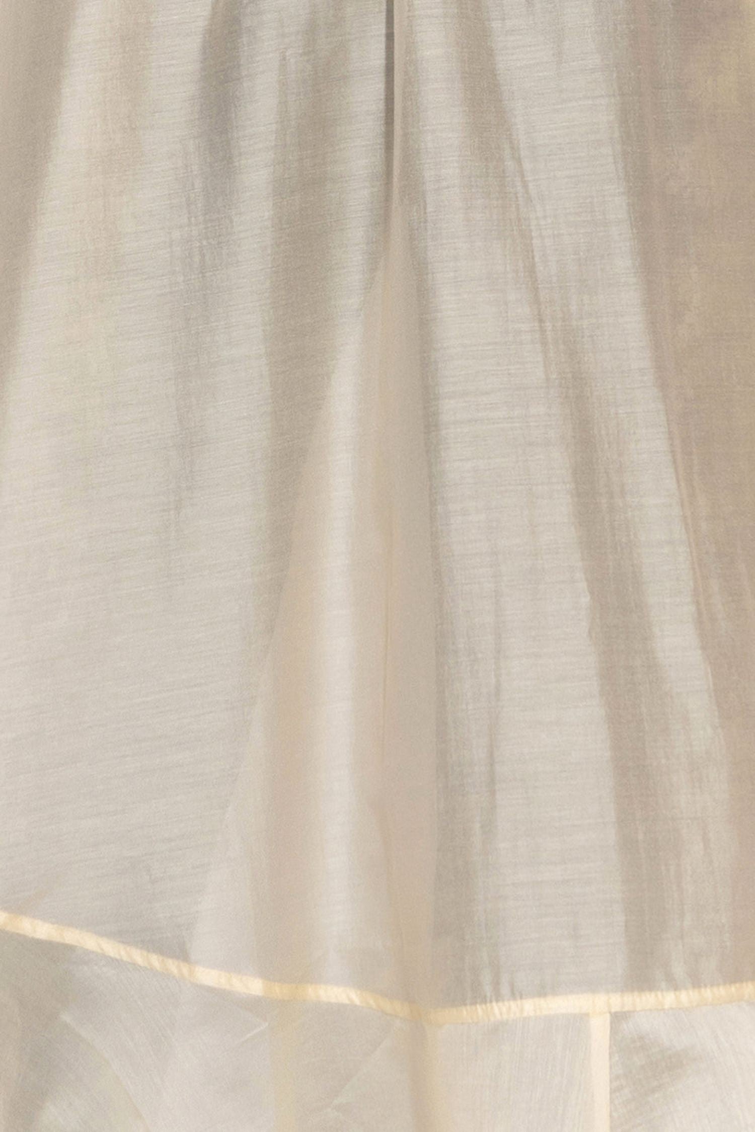 LYOCELl AND VISCOSE LONG RUFFLED TUNIC - FROZEN LOTUS