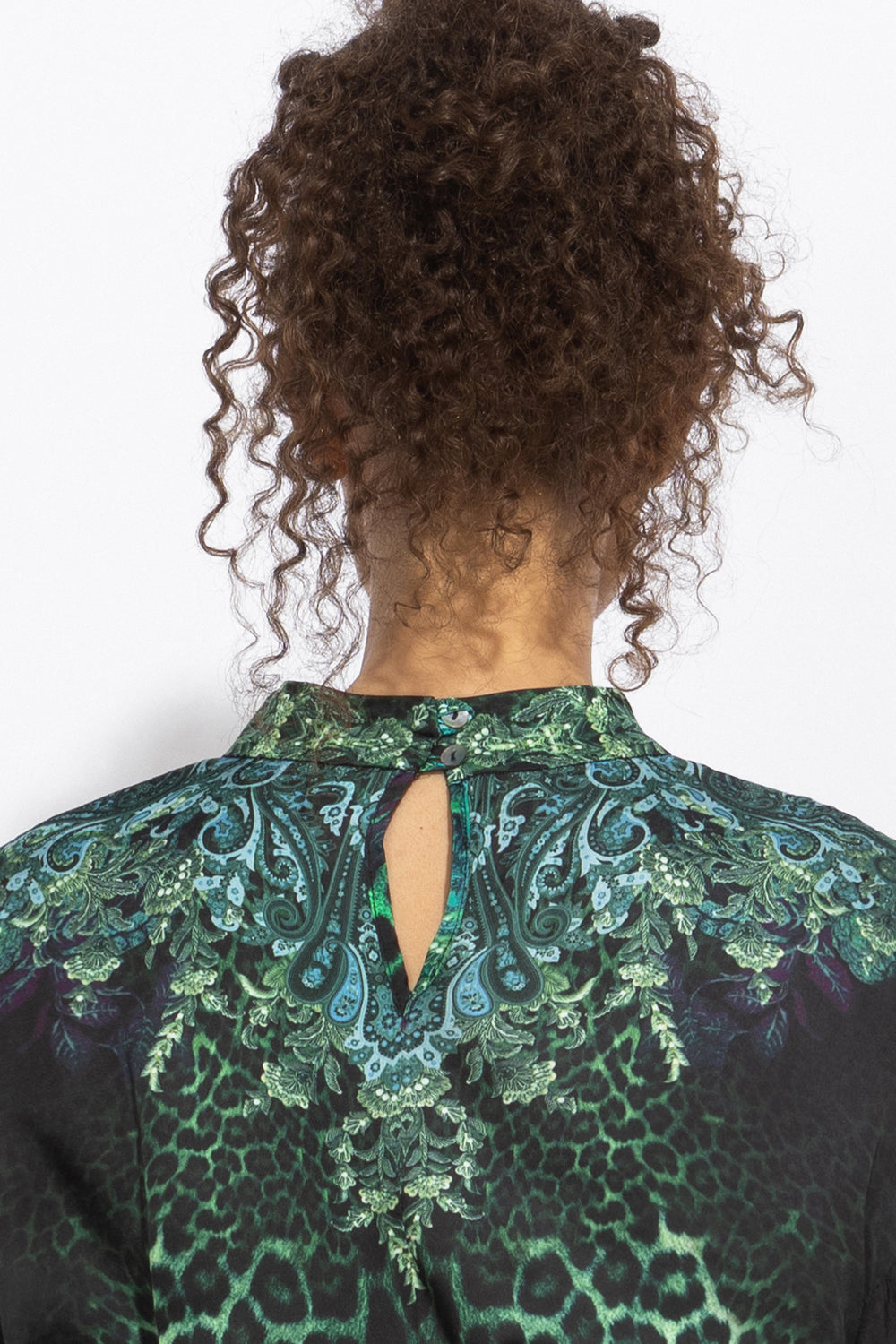 КАФТАН ОТ ВИСКОЗА С ПЕРА - LEO NEON GREEN