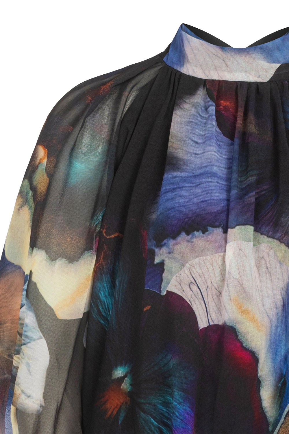 СВОБОДНА РОКЛЯ ОТ ФРЕНСКИ ШИФОН С РЕГЛАН РЪКАВ И ВРЪЗКА НА ГЪРБА - VIOLET