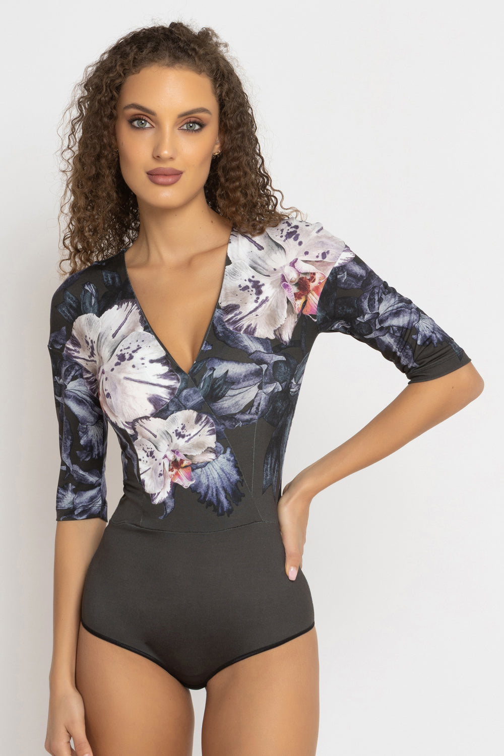 WRAPPED V-NECK BODYSUIT - ORCHID ICE JIORO БОДИ С V-ДЕКОЛТЕ - ORCHID ICE JIORO