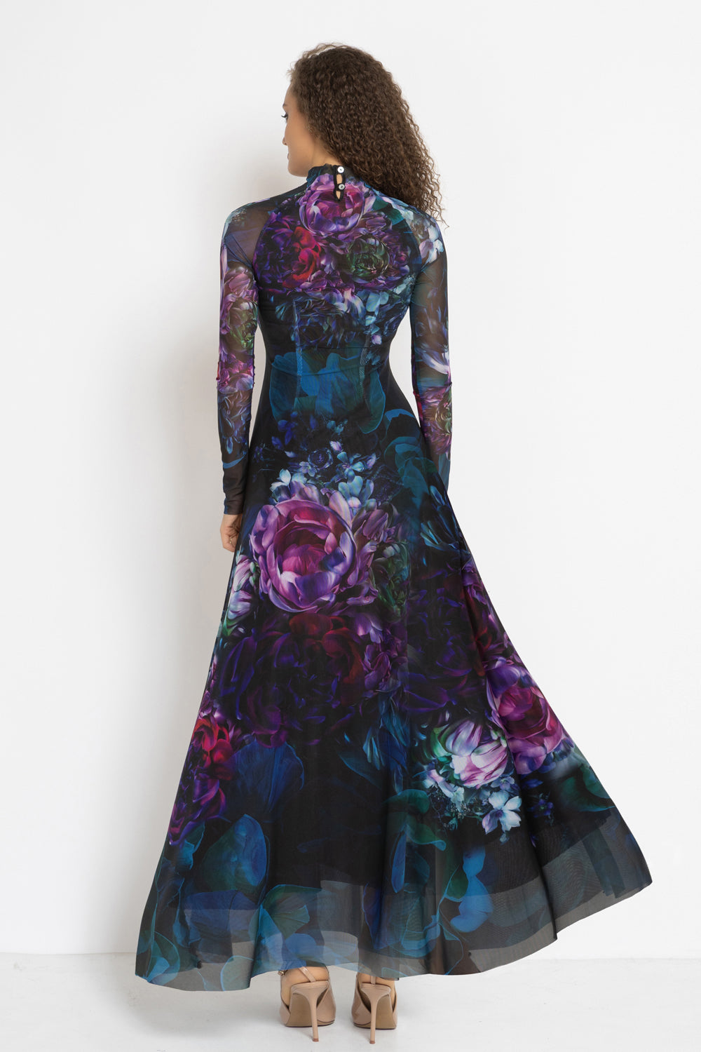 LONG FINE NET DRESS - PEONIES JIORO ДЪЛГА РОКЛЯ ОТ ФИНА МРЕЖА - PEONIES JIORO