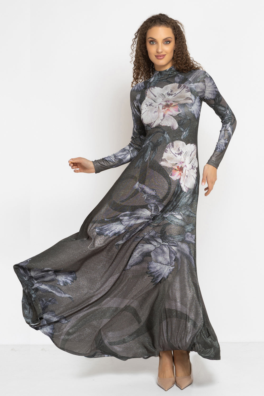 LONG LUREX DRESS - ORCHID ICE JIORO ДЪЛГА РОКЛЯ ОТ ЛУРЕКС - ORCHID ICE JIORO