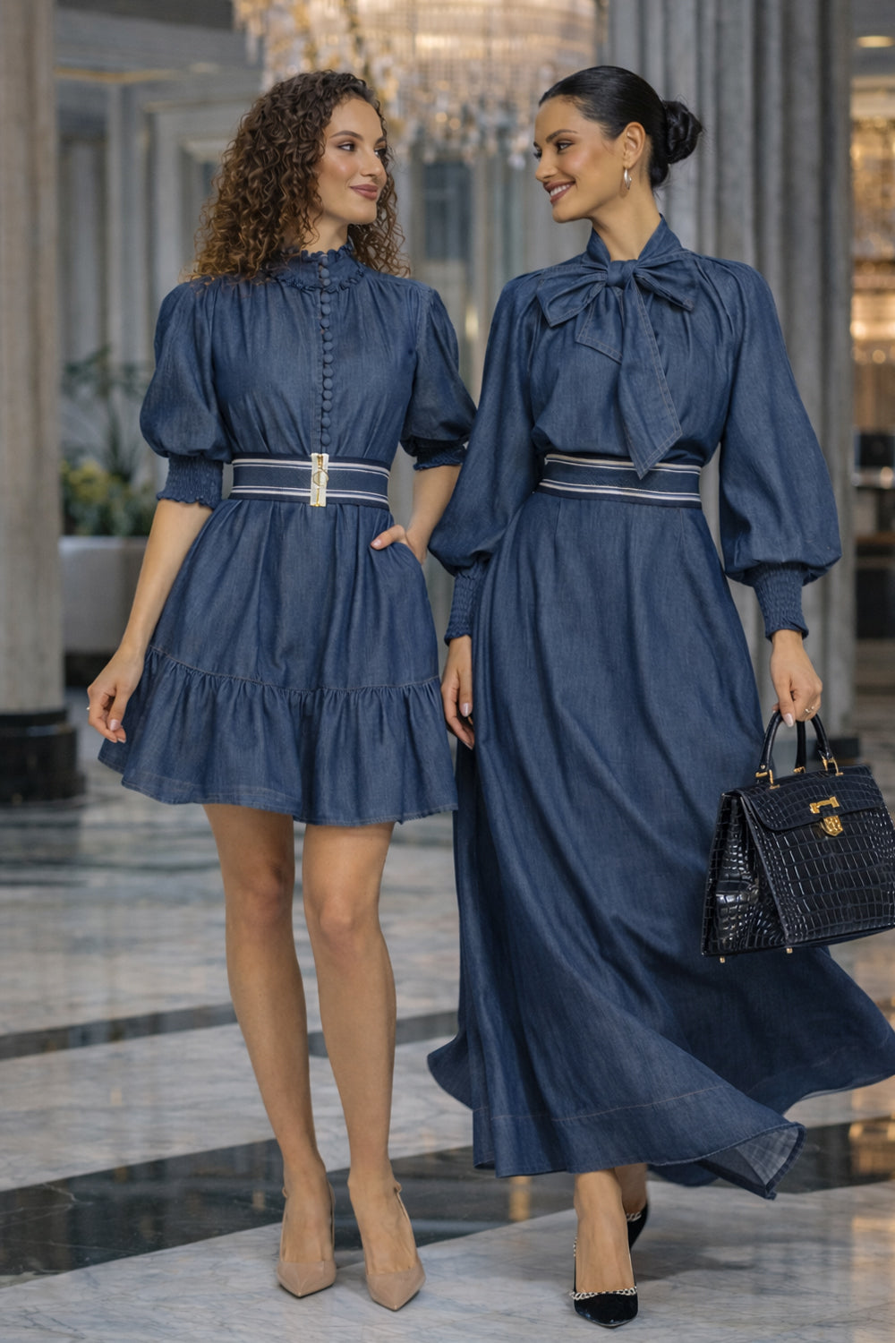 LONG DENIM SKIRT WITH ELASTIC WAIST AND SIDE POCKETS - ESSENTIALS JIORO ДЪЛГА ПОЛА ОТ ДЕНИМ С ЛАСТИК И СТРАНИЧНИ ДЖОБОВЕ - ESSENTIALS JIORO