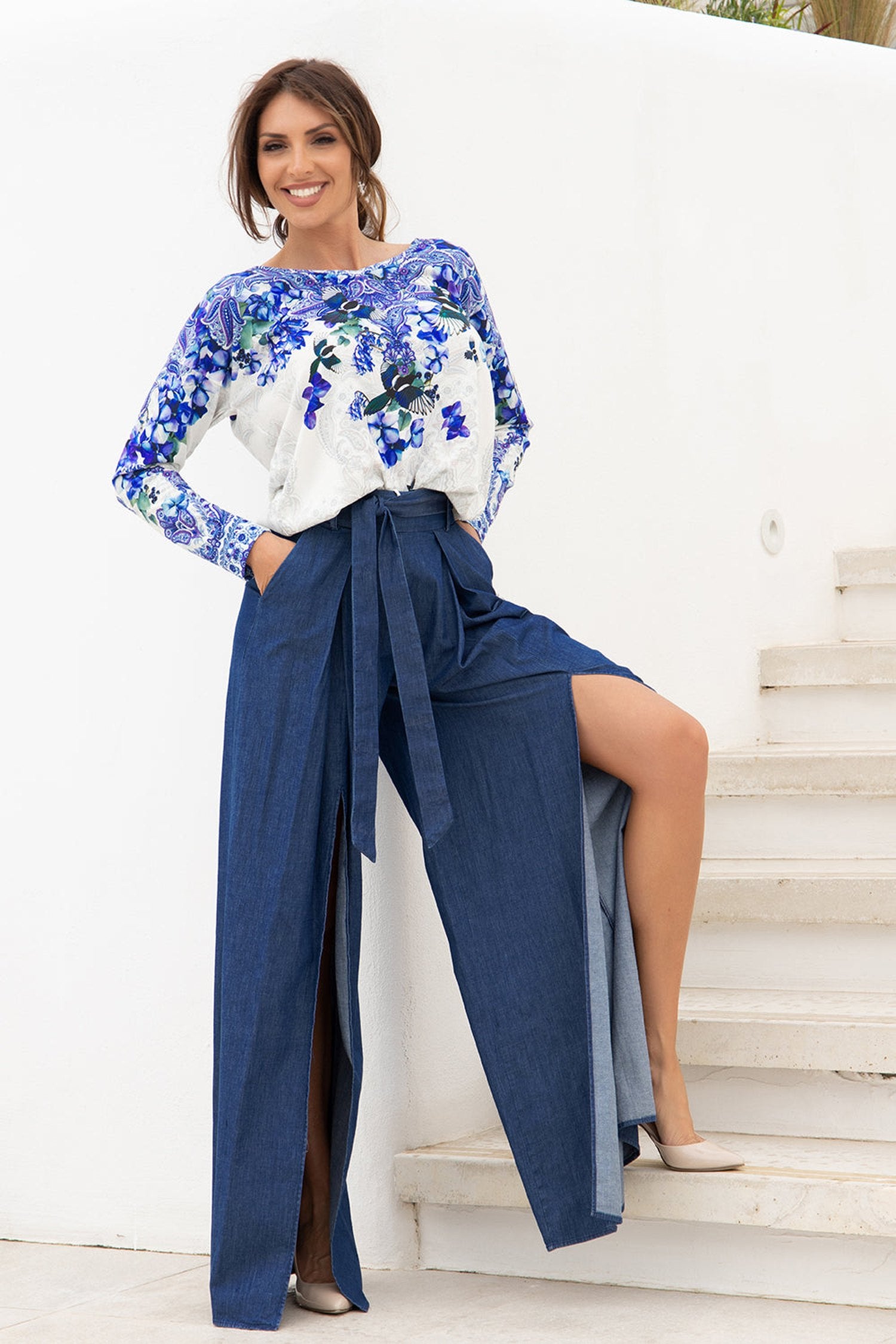 FREE BLOUSE - BLUE BIRDS