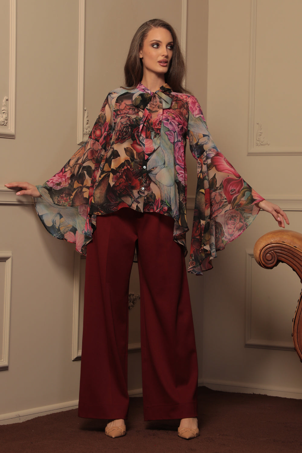 DESIGNER SHIRT WITH FLARED SLEEVES - TATTOO STAR