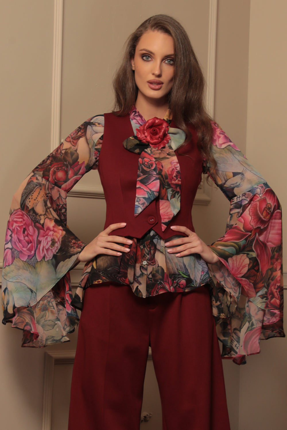 DESIGNER SHIRT WITH FLARED SLEEVES - TATTOO STAR