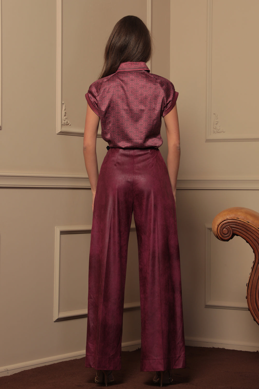 РИЗА С РЕГЛАН РЪКАВ - BURGUNDY LOGO