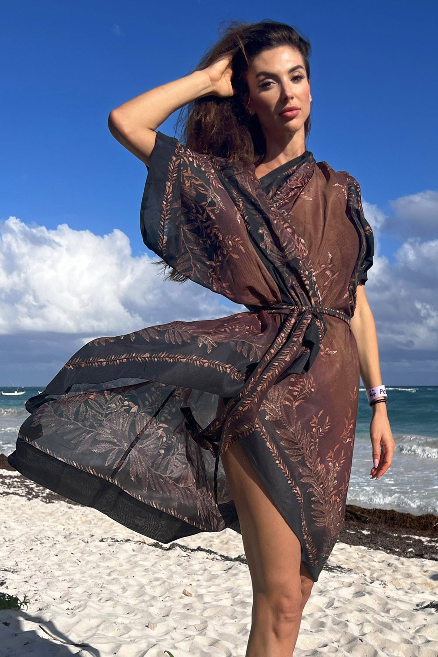 КИМОНО С КАЧУЛКА ОТ КОПРИНА И ПАМУК - SECRET GARDEN