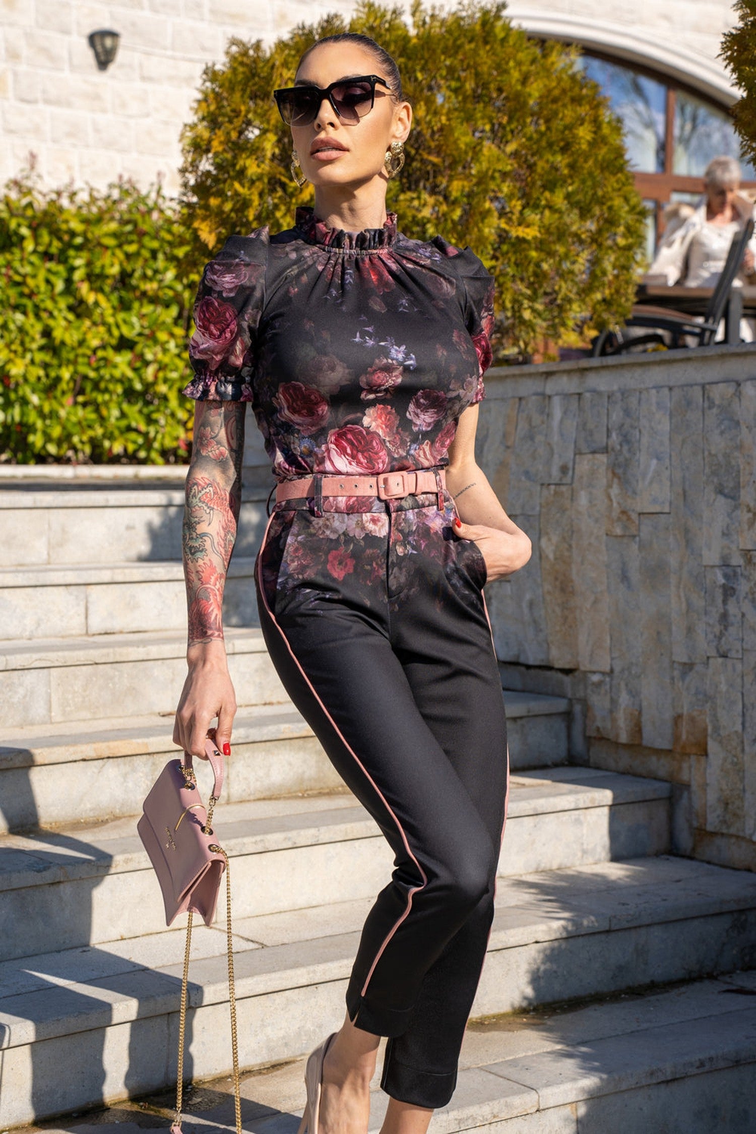 CLASSIC PANTS - VINTAGE FLOWERS JIORO КЛАСИЧЕСКИ ПАНТАЛОН - VINTAGE FLOWERS JIORO