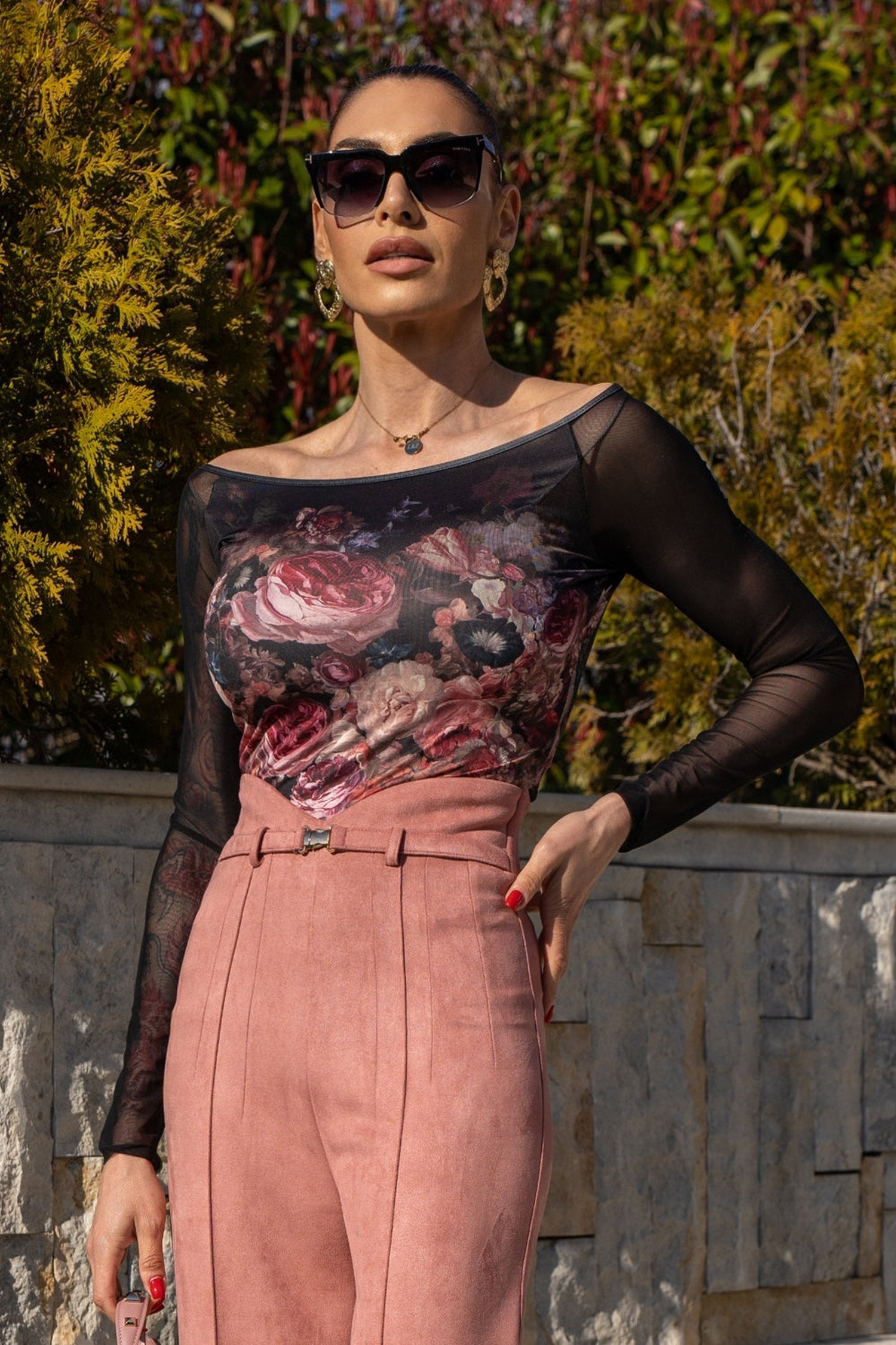 БЛУЗА С РЪКАВИ ОТ МРЕЖА - VINTAGE FLOWERS