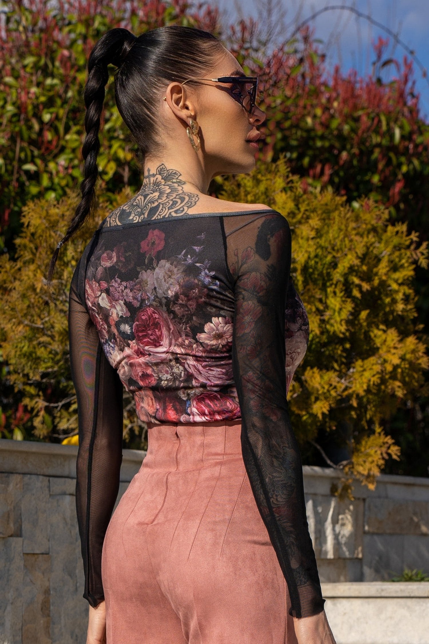 БЛУЗА С РЪКАВИ ОТ МРЕЖА - VINTAGE FLOWERS