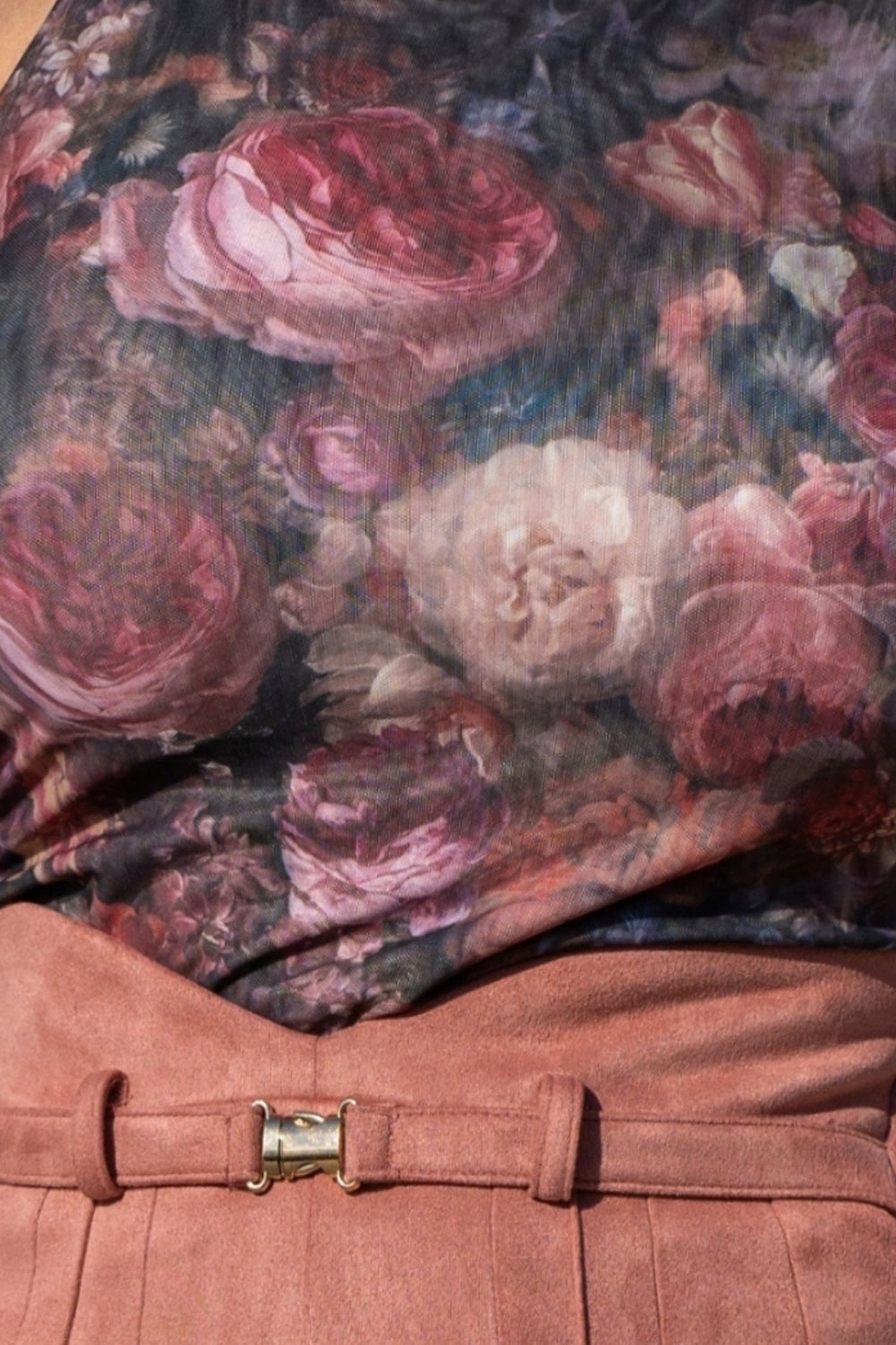 TOP WITH NET - VINTAGE FLOWERS