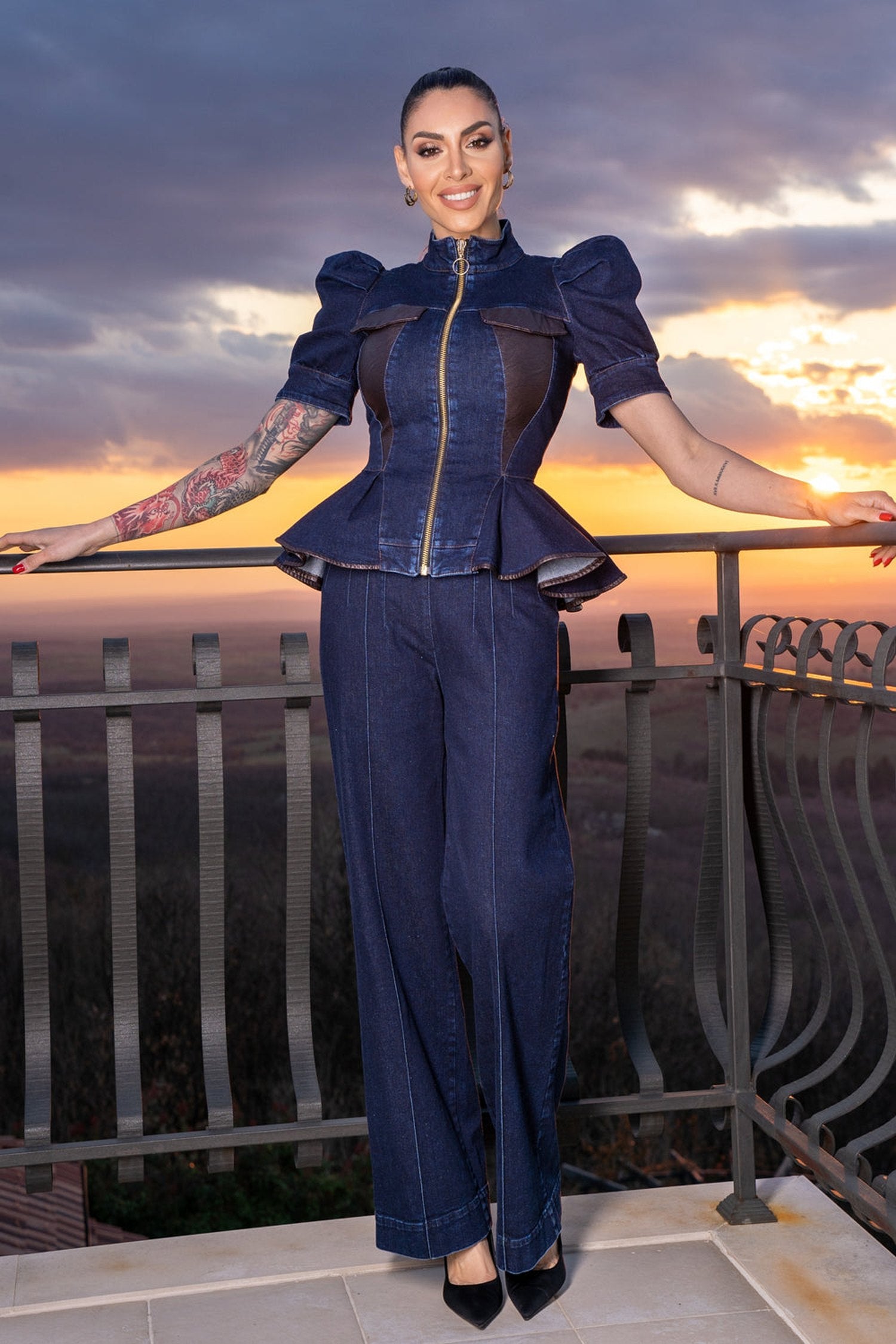 ДЕНИМЕН БЛЕЙЗЕР С БУФАН РЪКАВ - ESSENTIALS