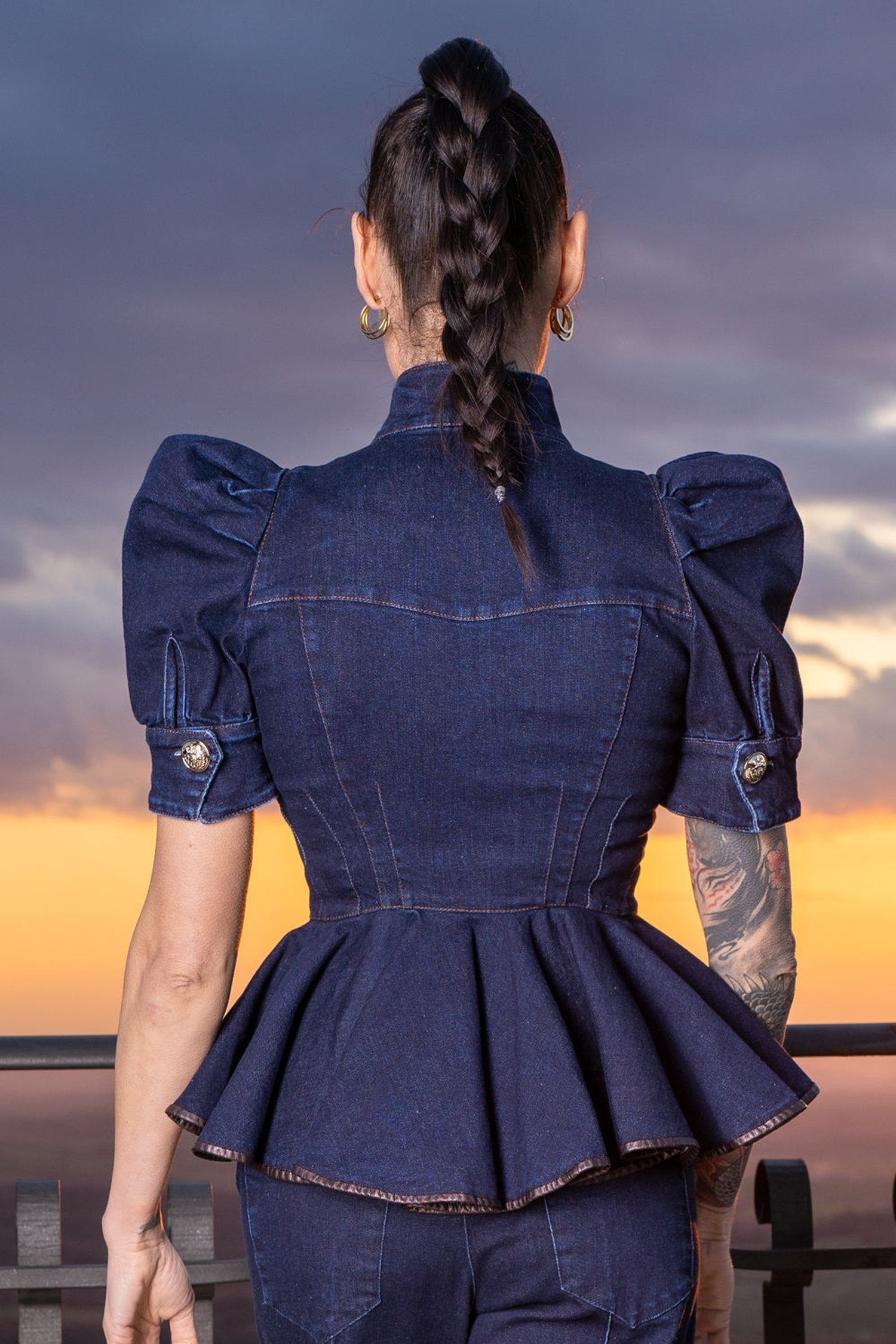 ДЕНИМЕН БЛЕЙЗЕР С БУФАН РЪКАВ - ESSENTIALS