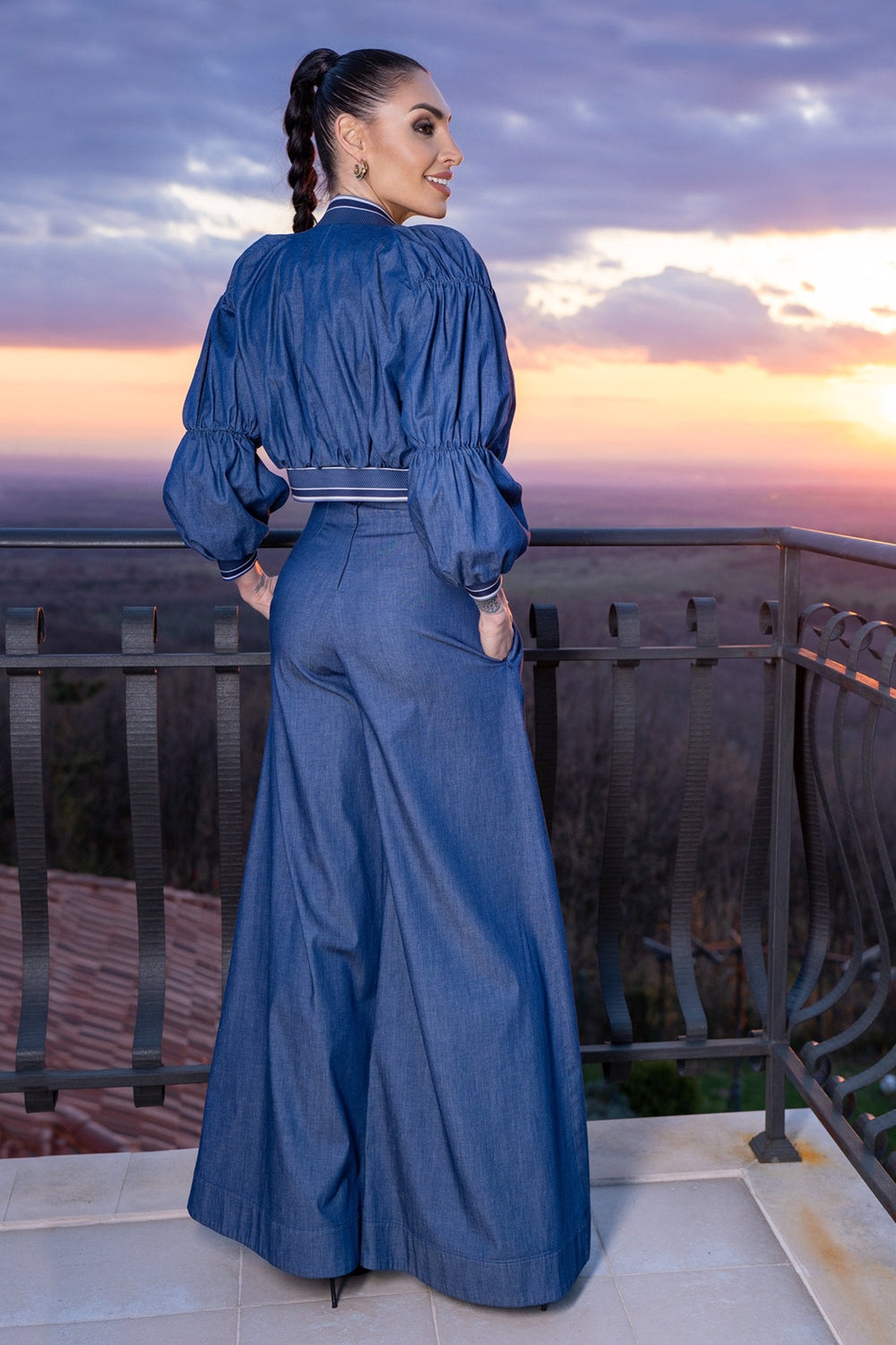 HIGH WAIST WIDE LEG DENIM PANTS - ESSENTIALS JIORO ДЕНИМЕН ПАНТАЛОН С МНОГО ШИРОКИ КРАЧОЛИ И ВИСОКА ТАЛИЯ - ESSENTIALS JIORO