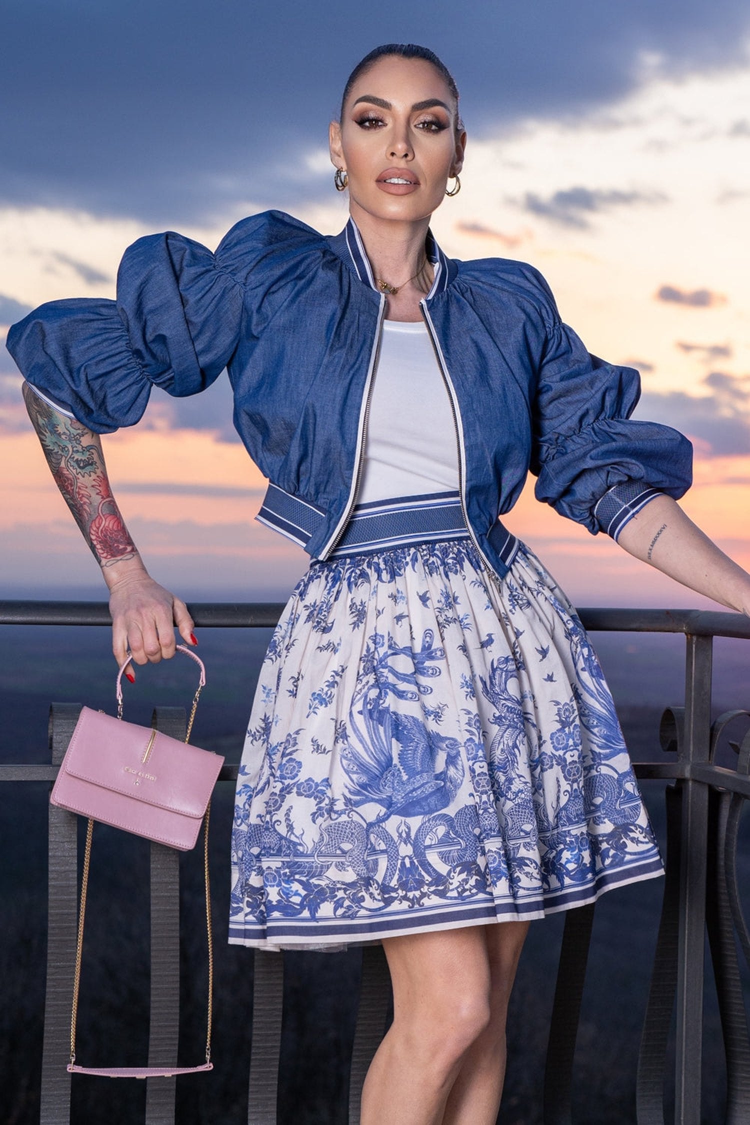 DENIM BOMBER JACKET - ESSENTIALS JIORO ДЕНИМНО ЯКЕ ТИП БОМБЪР - ESSENTIALS JIORO