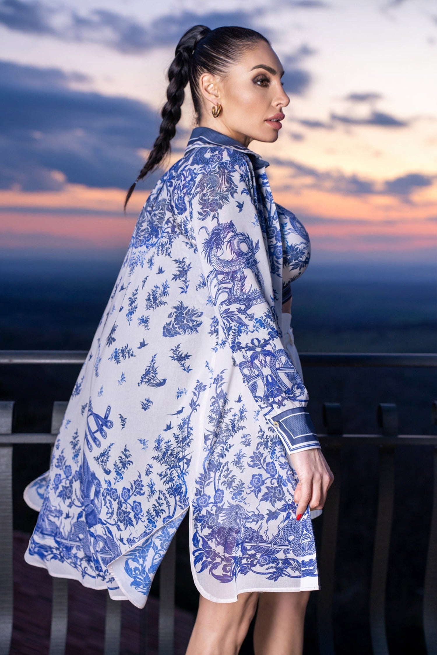 ДЪЛГА РИЗА ОТ ВИСКОЗА С КОПРИНА - ASIA SKY