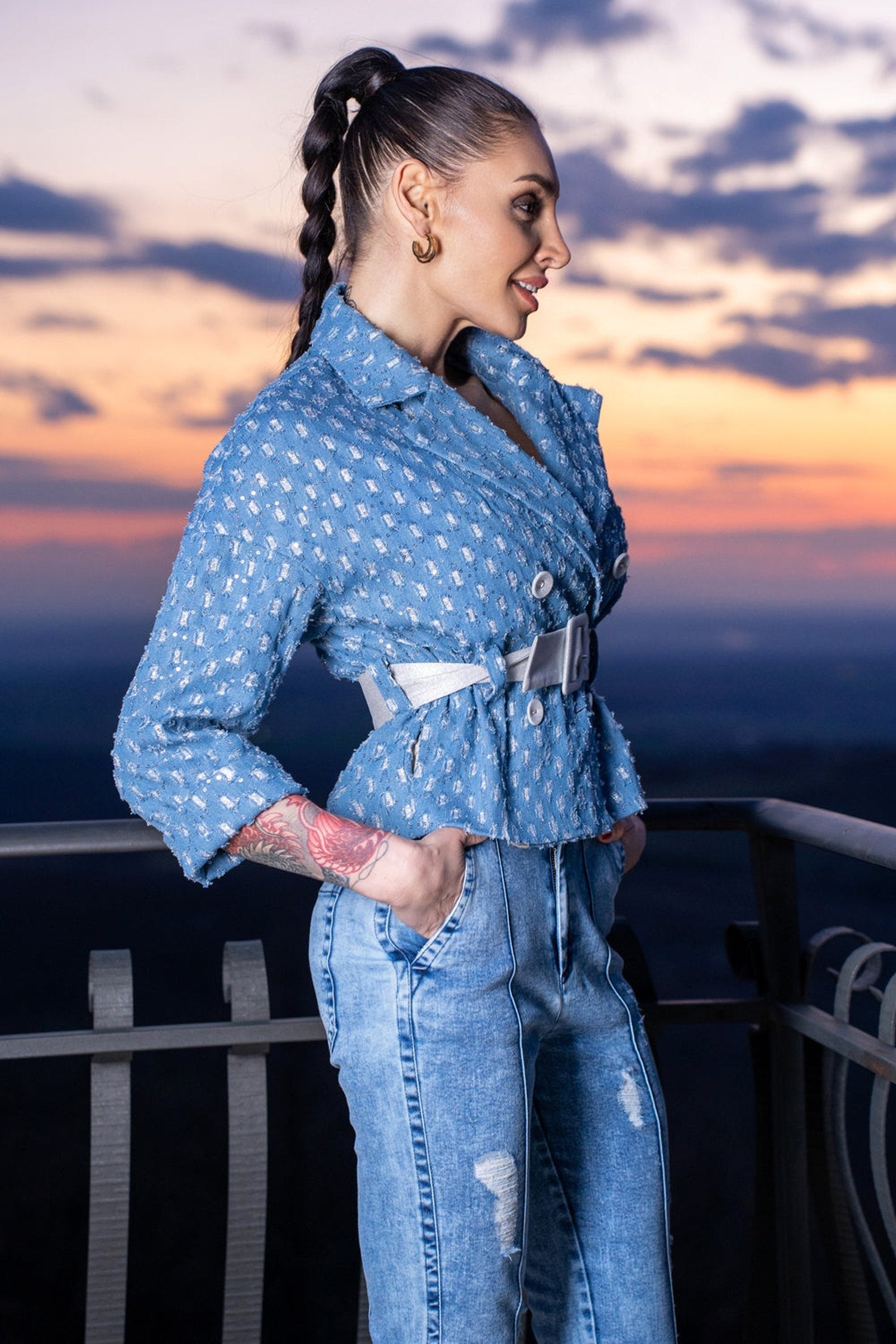 ЯКЕ ОТ ДЕНИМ С БРОКАТ - ESSENTIALS