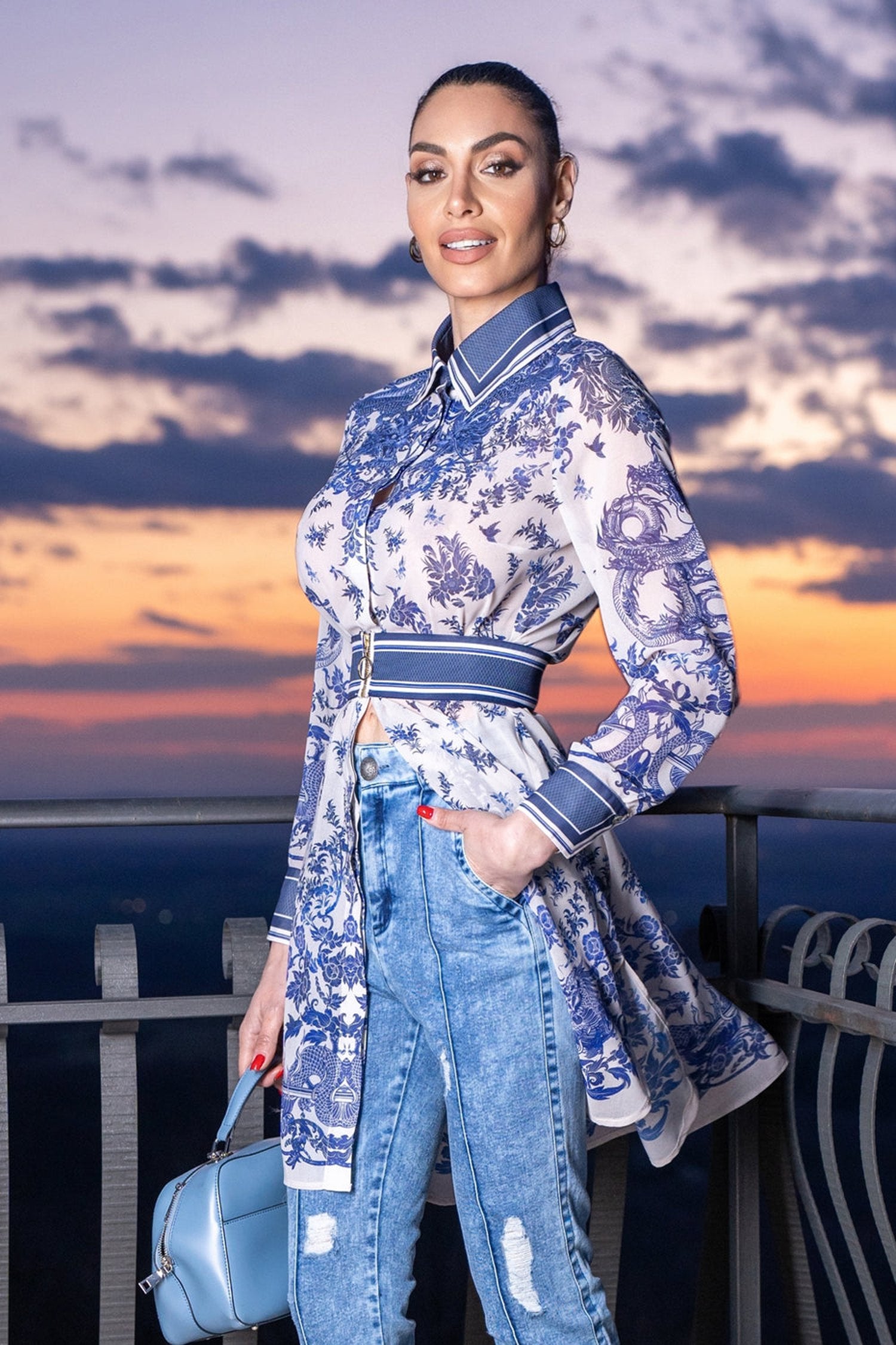 ДЪЛГА РИЗА ОТ ВИСКОЗА С КОПРИНА - ASIA SKY