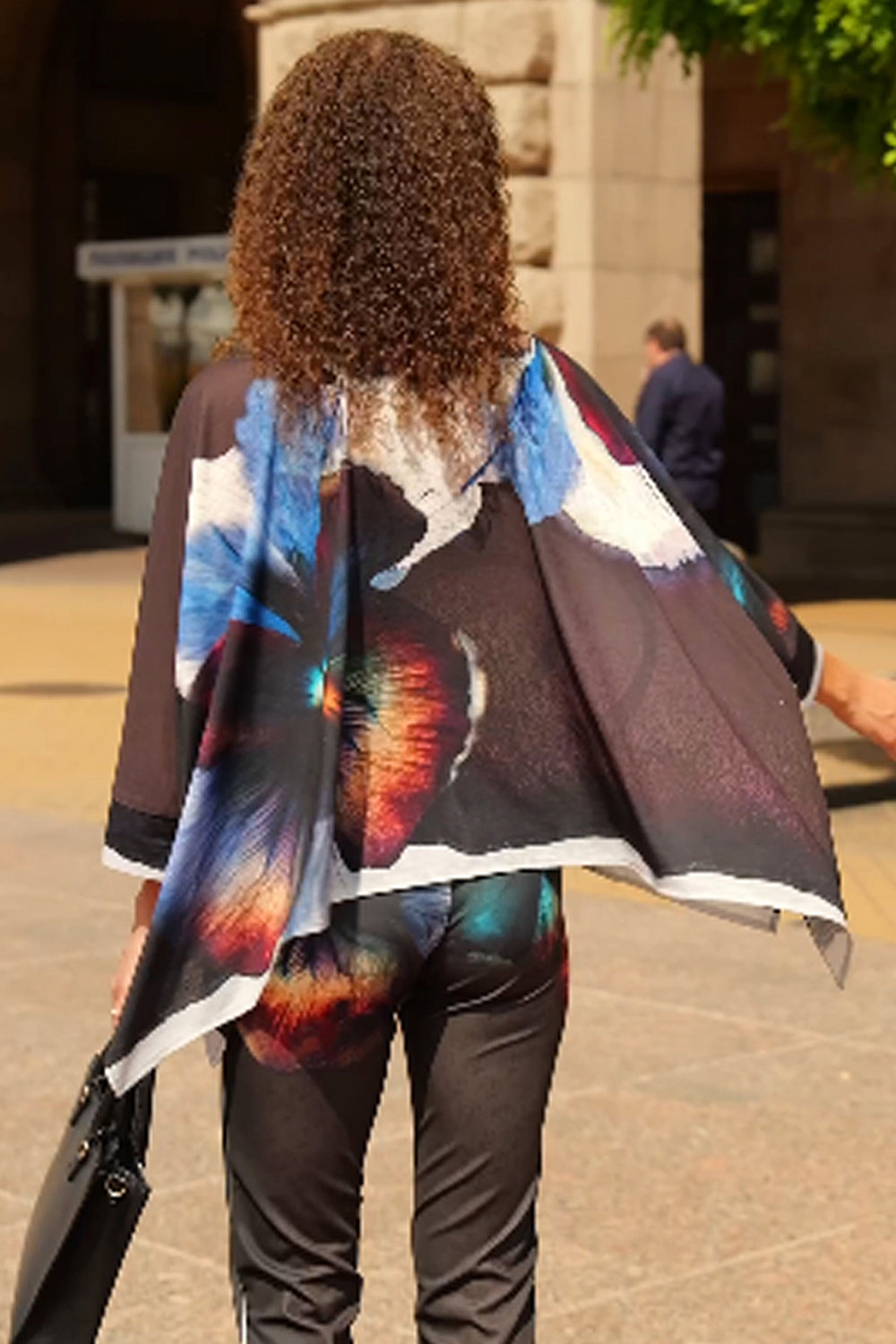 SQUARE TUNIC WITH RUFFLED COLLAR - VIOLET JIORO АСИМЕТРИЧНА КВАДРАТНА ТУНИКА - VIOLET JIORO