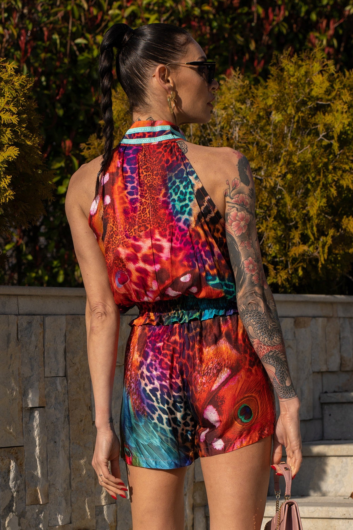 дамски шорти ЛЪСКАВА ВИСКОЗА - Leo neon