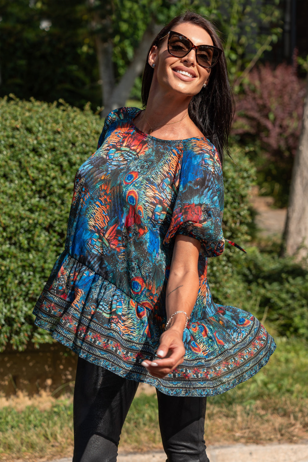 LOOSE VISCOSE AND SILK SHIRT - AMAZONIA