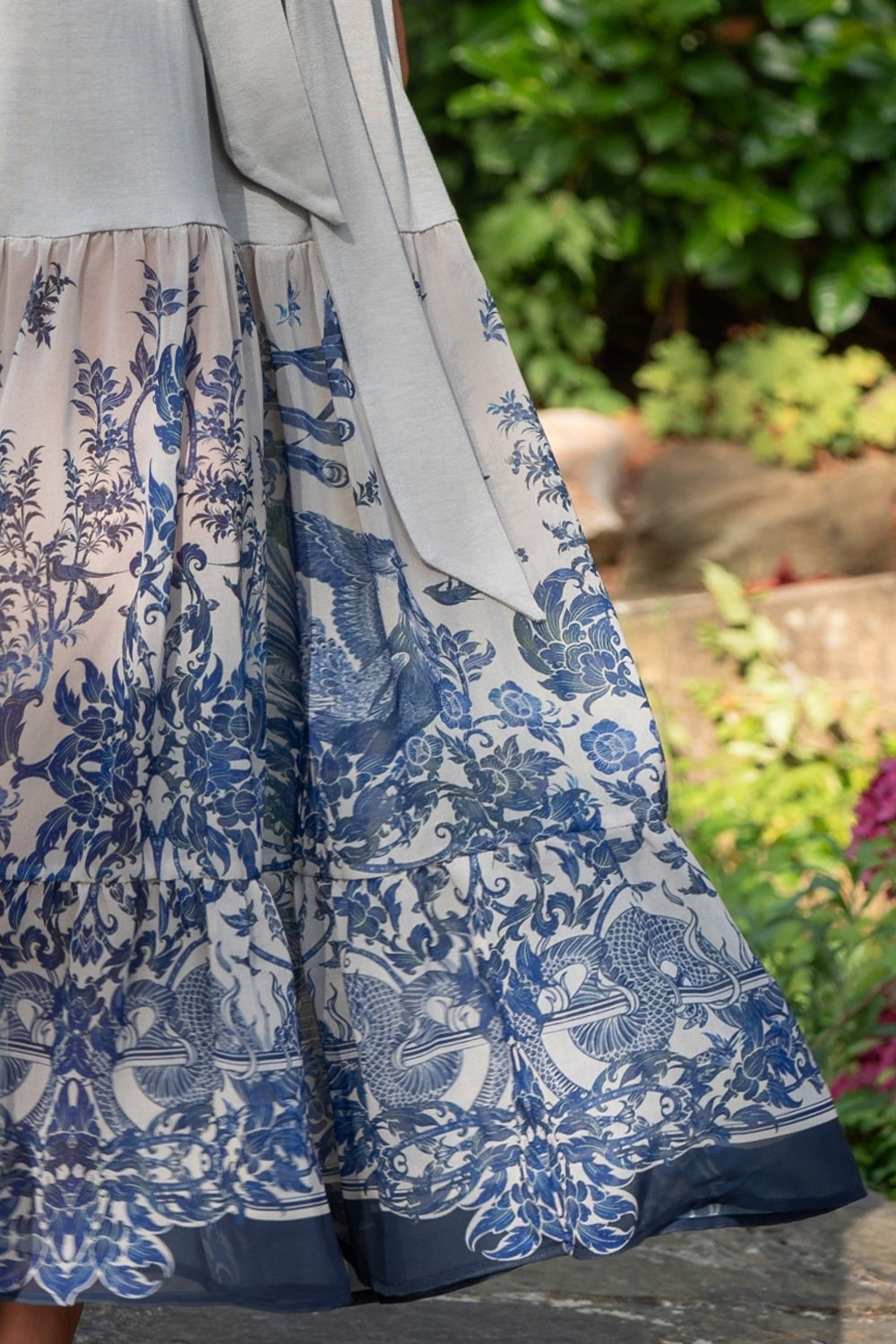 LONG VISCOSE DRESS - ASIA SKY