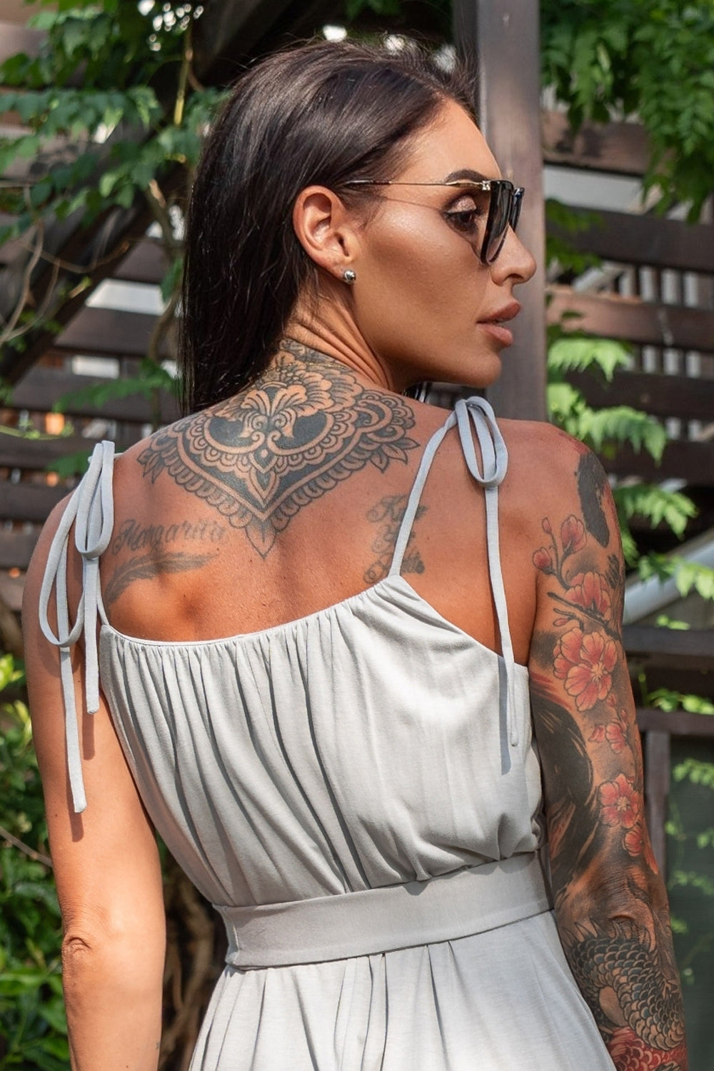 LONG VISCOSE DRESS - ASIA SKY