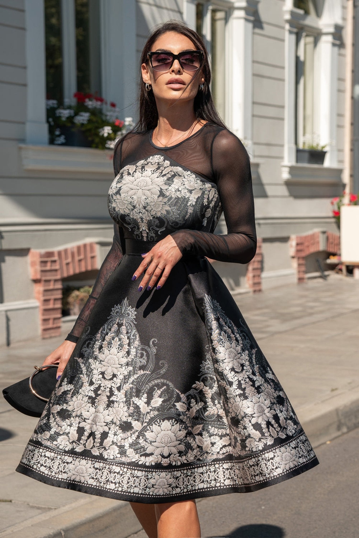 BLOUSE WITH PRINT - FROZEN LOTUS