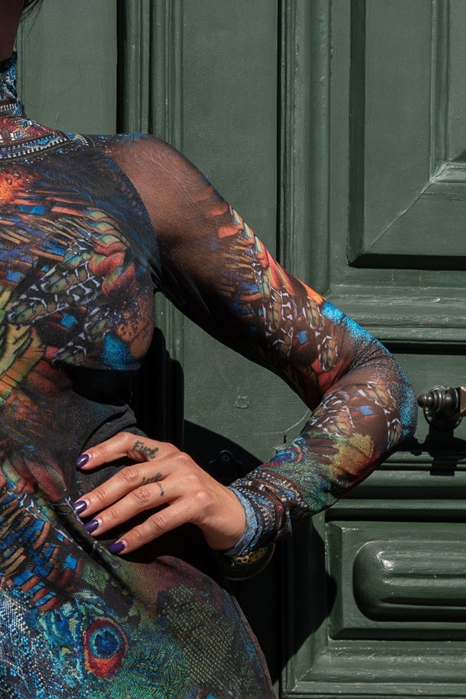 LONG FINE NET DRESS - AMAZONIA