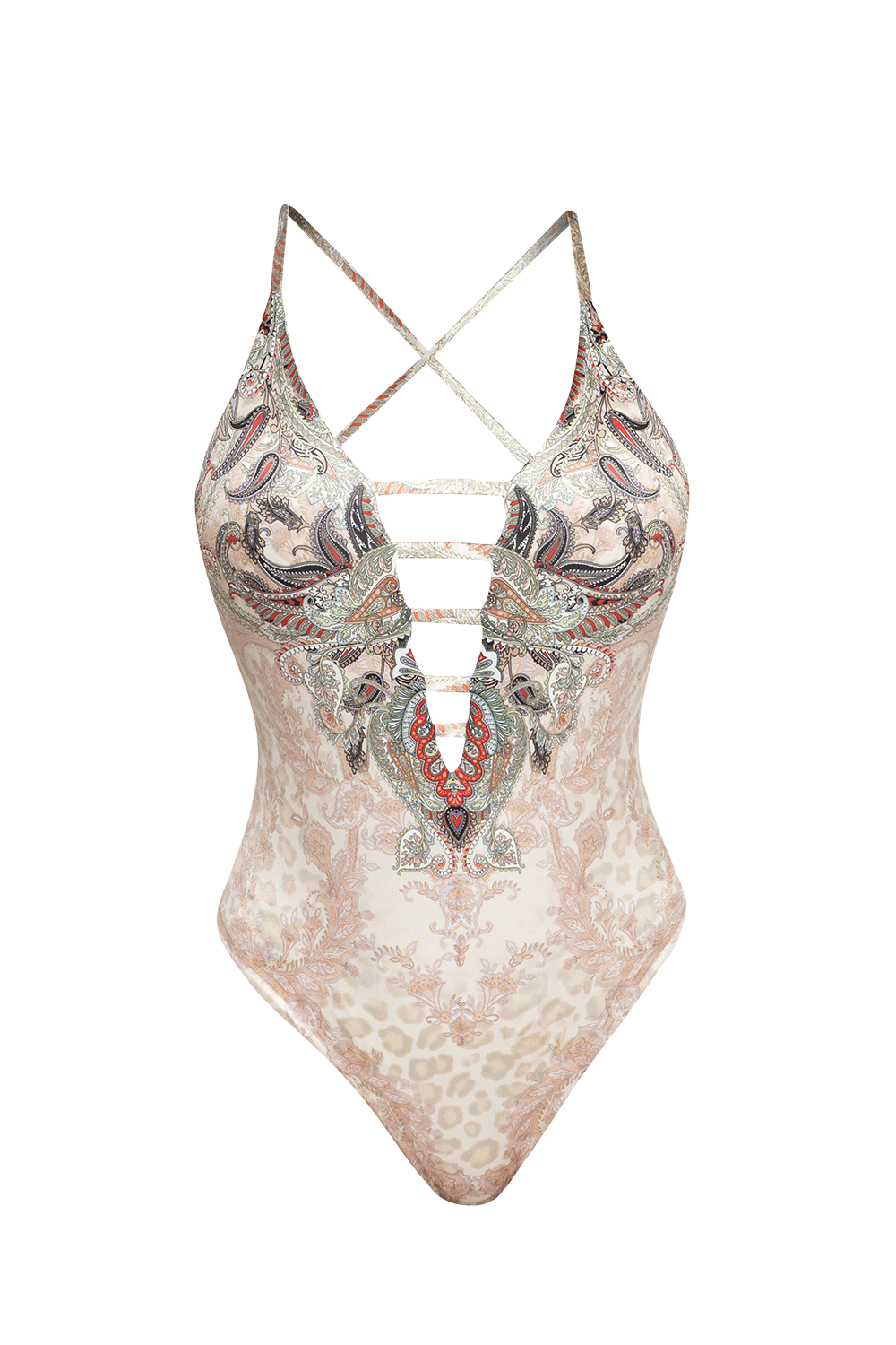 БАНСКИ С ДЪЛБОКО ДЕКОЛТЕ – PAISLEY BEIGE