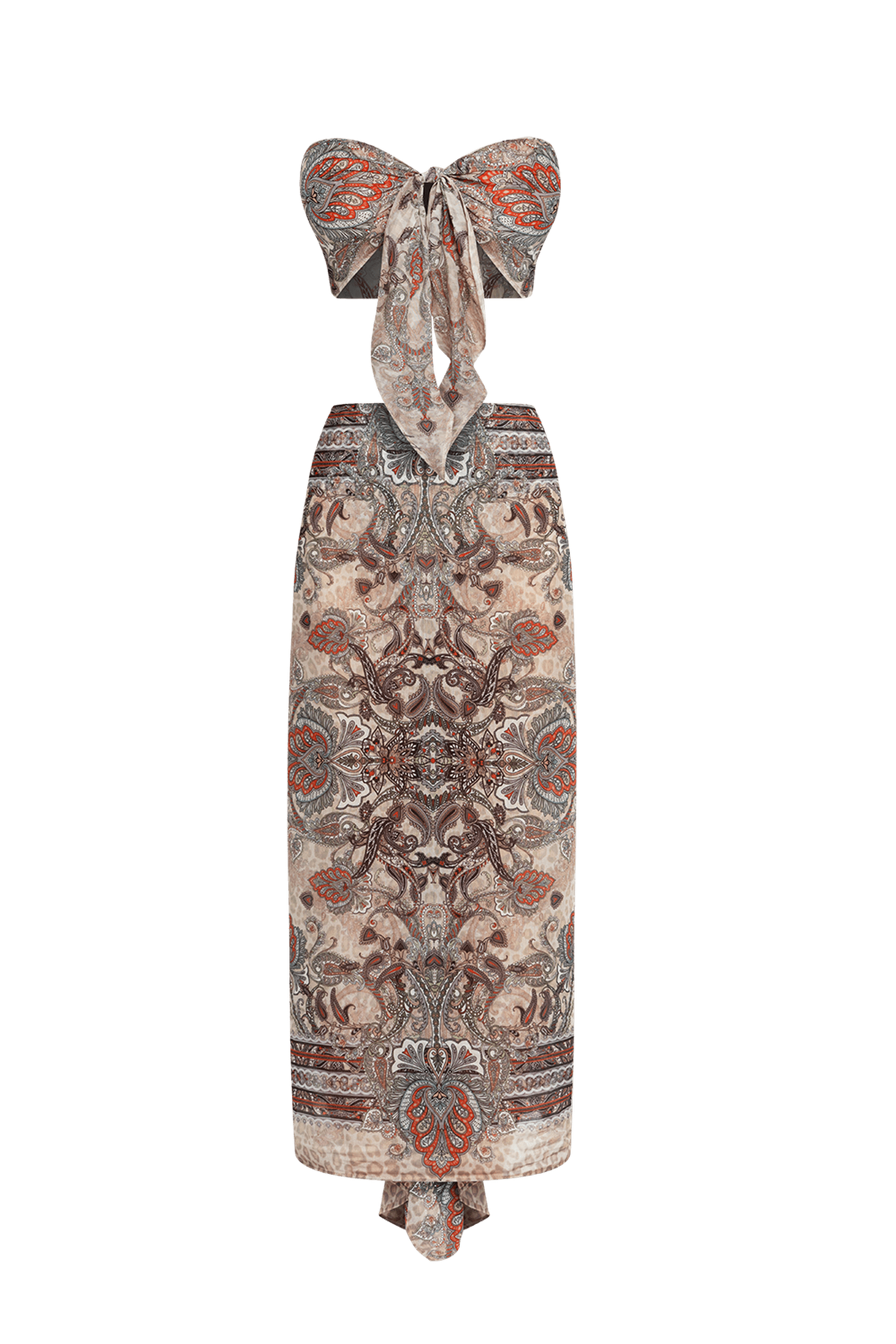 СЕТ ПАРЕО И ШАЛ ОТ ВИСКОЗА И КОПРИНА – PAISLEY BEIGE