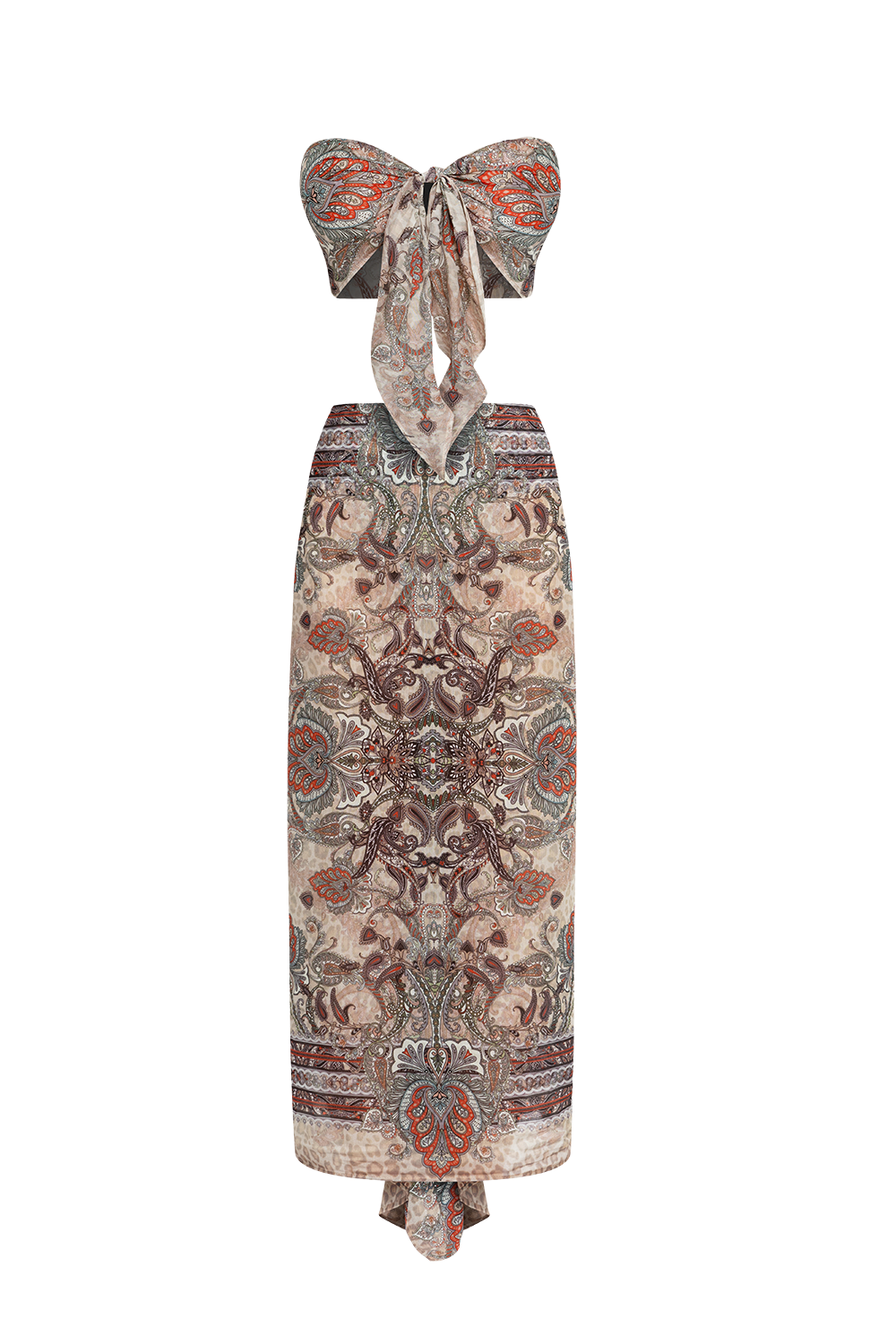 СЕТ ПАРЕО И ШАЛ ОТ ВИСКОЗА И КОПРИНА – PAISLEY BEIGE