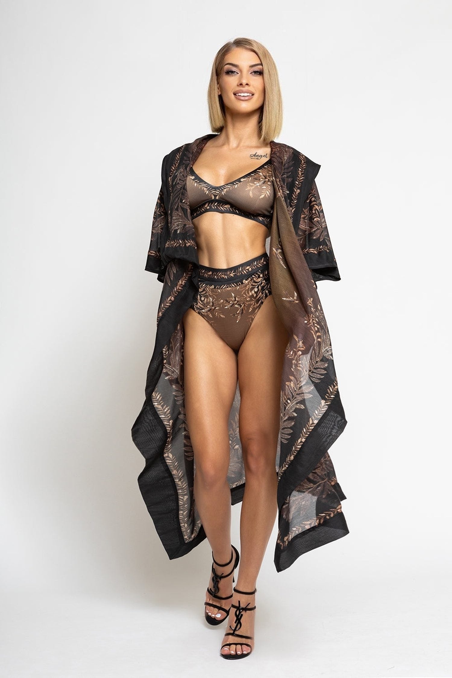 КИМОНО С КАЧУЛКА ОТ КОПРИНА И ПАМУК - SECRET GARDEN