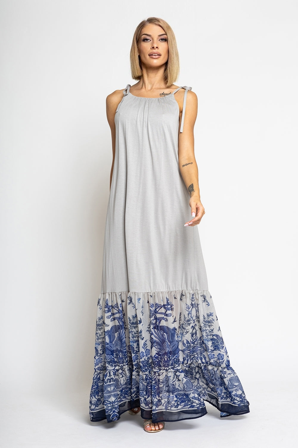 LONG VISCOSE DRESS - ASIA SKY