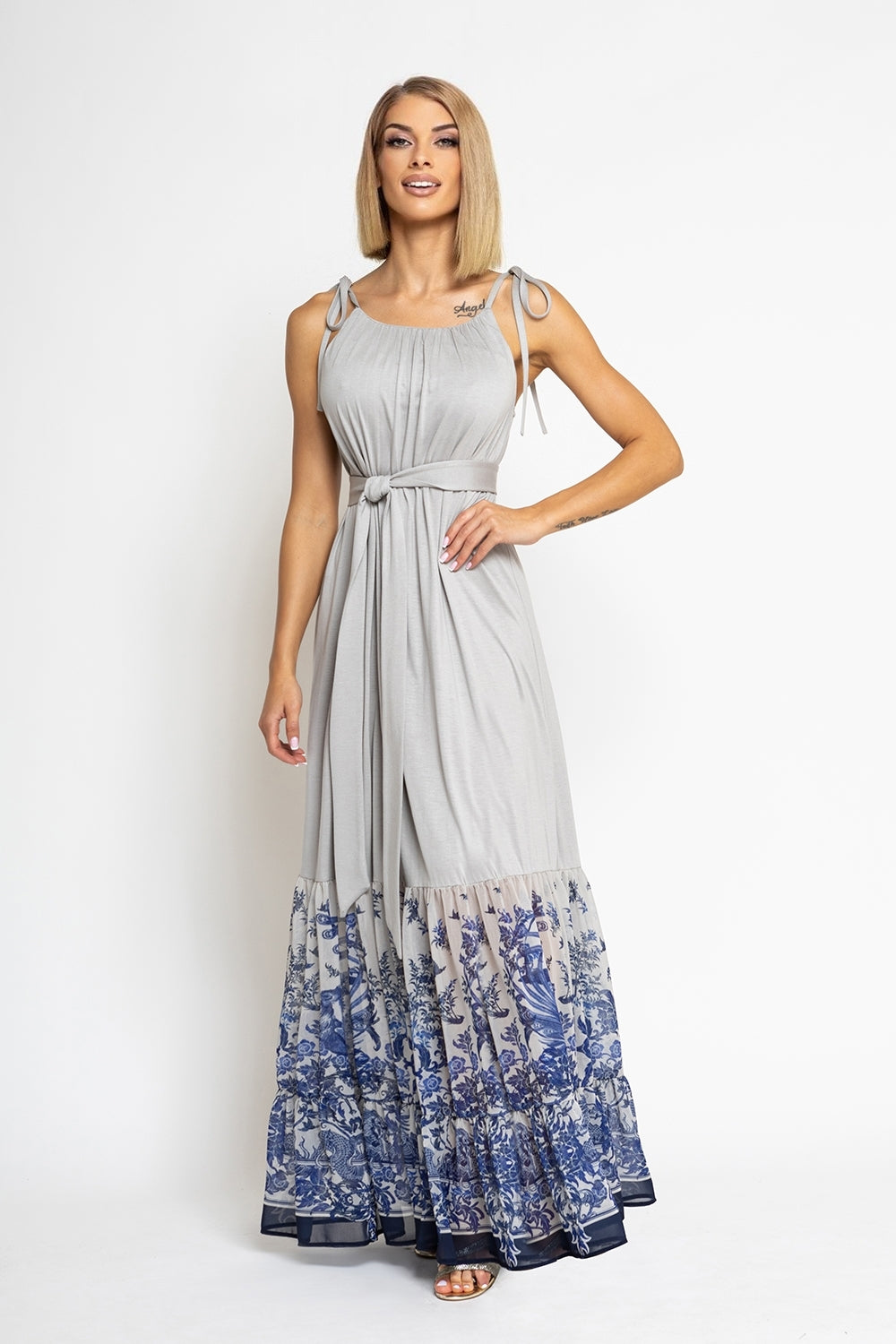 LONG VISCOSE DRESS - ASIA SKY