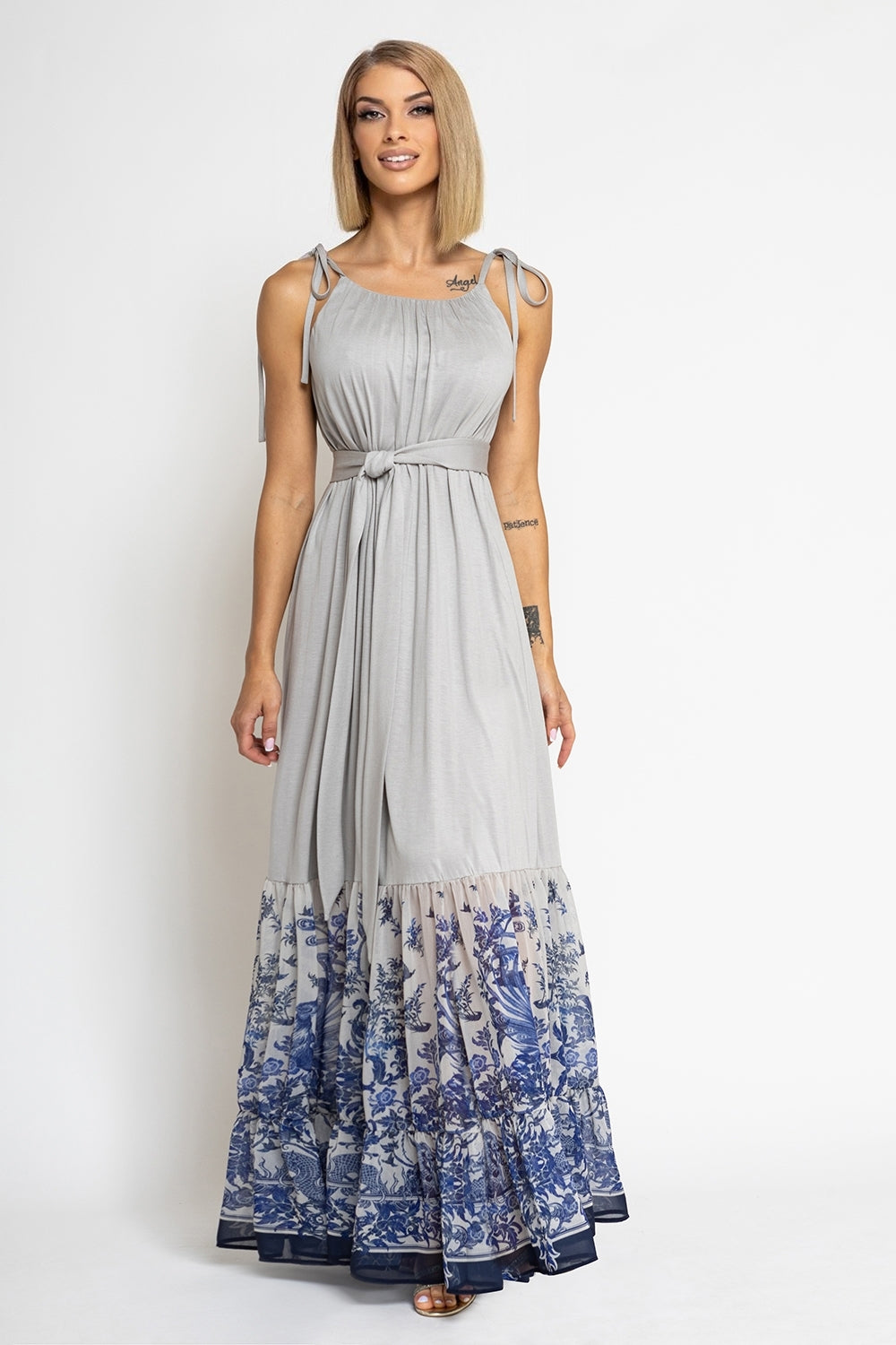 LONG VISCOSE DRESS - ASIA SKY