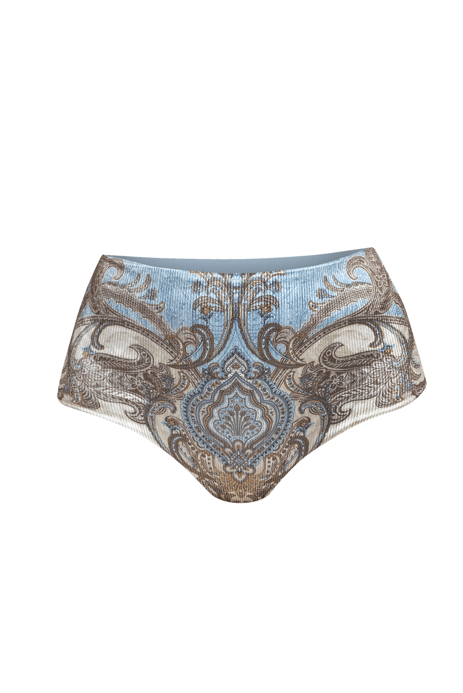HIGH WAIST VELVET BRIEFS - PAISLEY SKY JIORO ДОЛНИЩЕ ОТ ПЛЮШ С ВИСОКА ТАЛИЯ - PAISLEY SKY JIORO