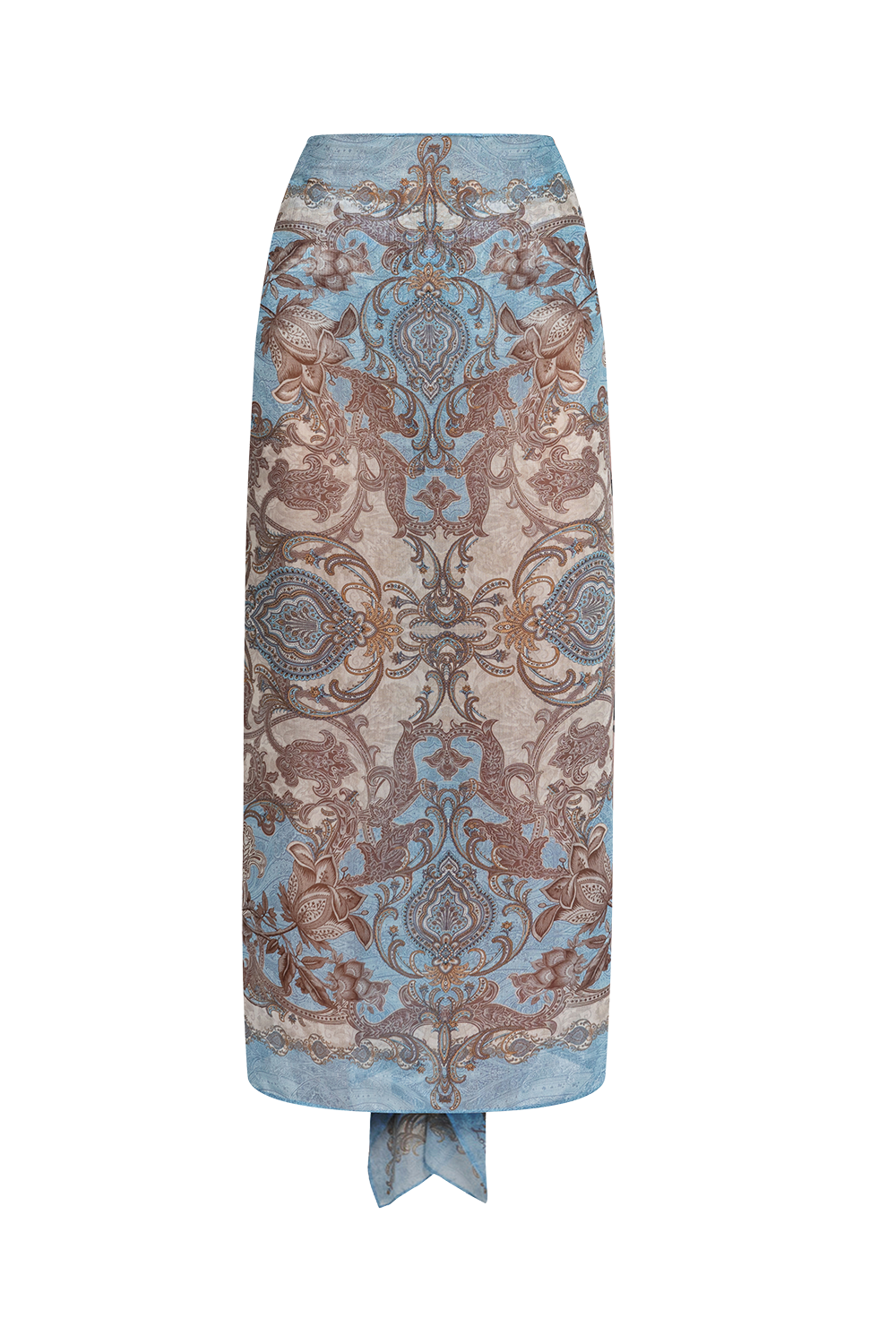SILK COTTON PAREO AND SCARF SET - PAISLEY SKY