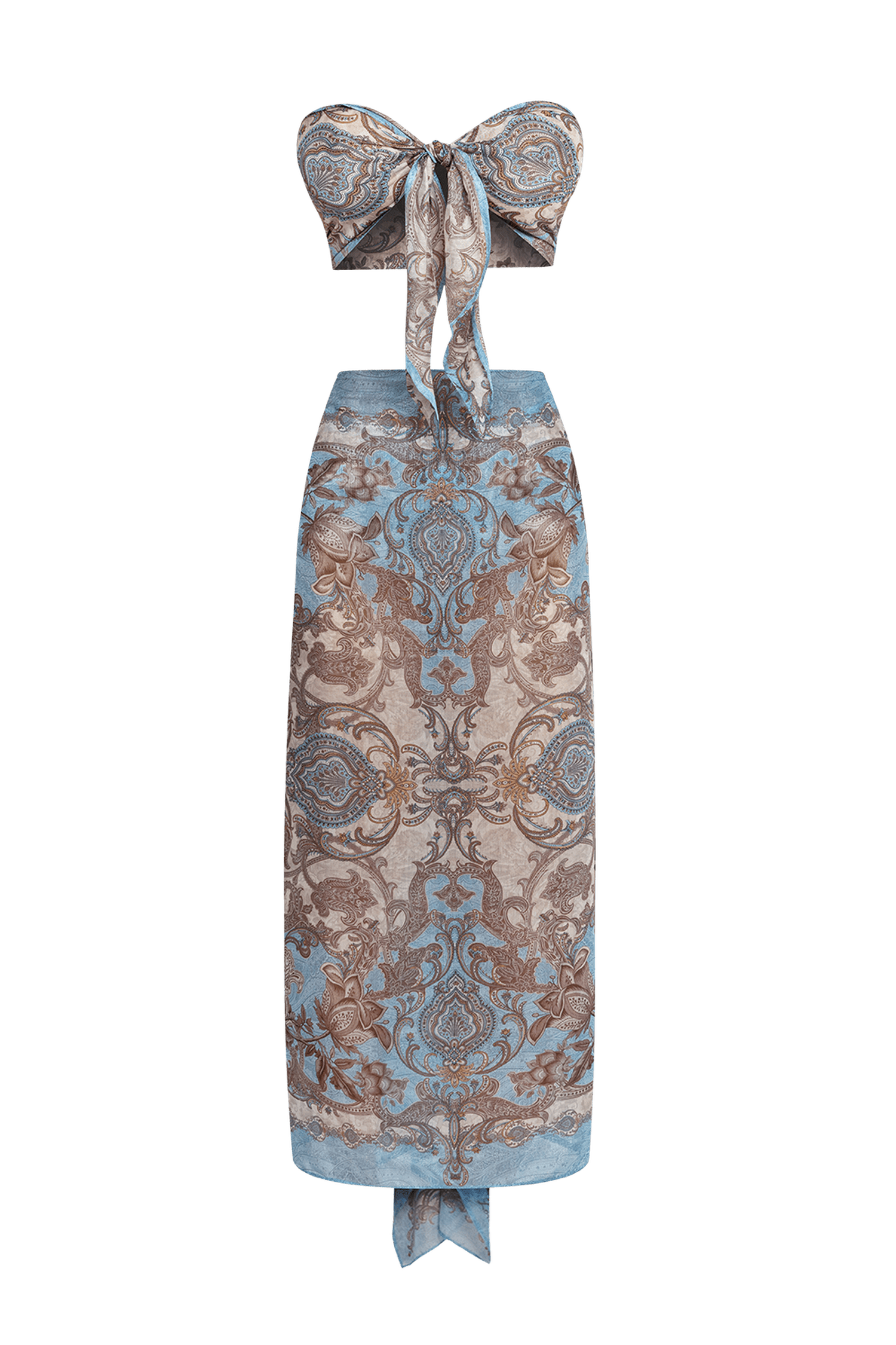 КОМПЛЕКТ ПАРЕО И ШАЛ ОТ КОПРИНА И ПАМУК – PAISLEY SKY