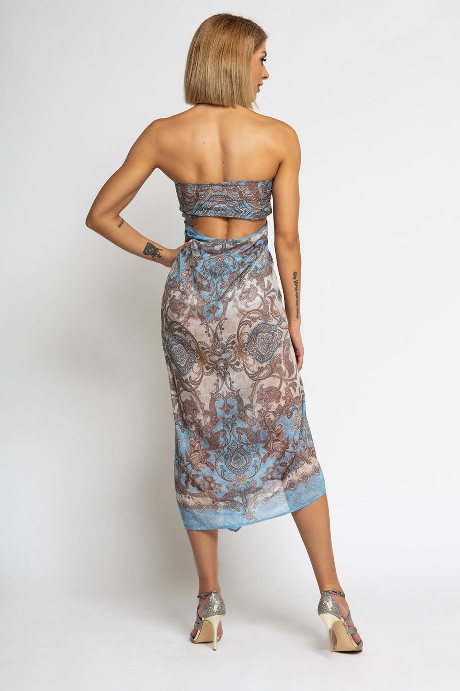 КОМПЛЕКТ ПАРЕО И ШАЛ ОТ КОПРИНА И ПАМУК – PAISLEY SKY