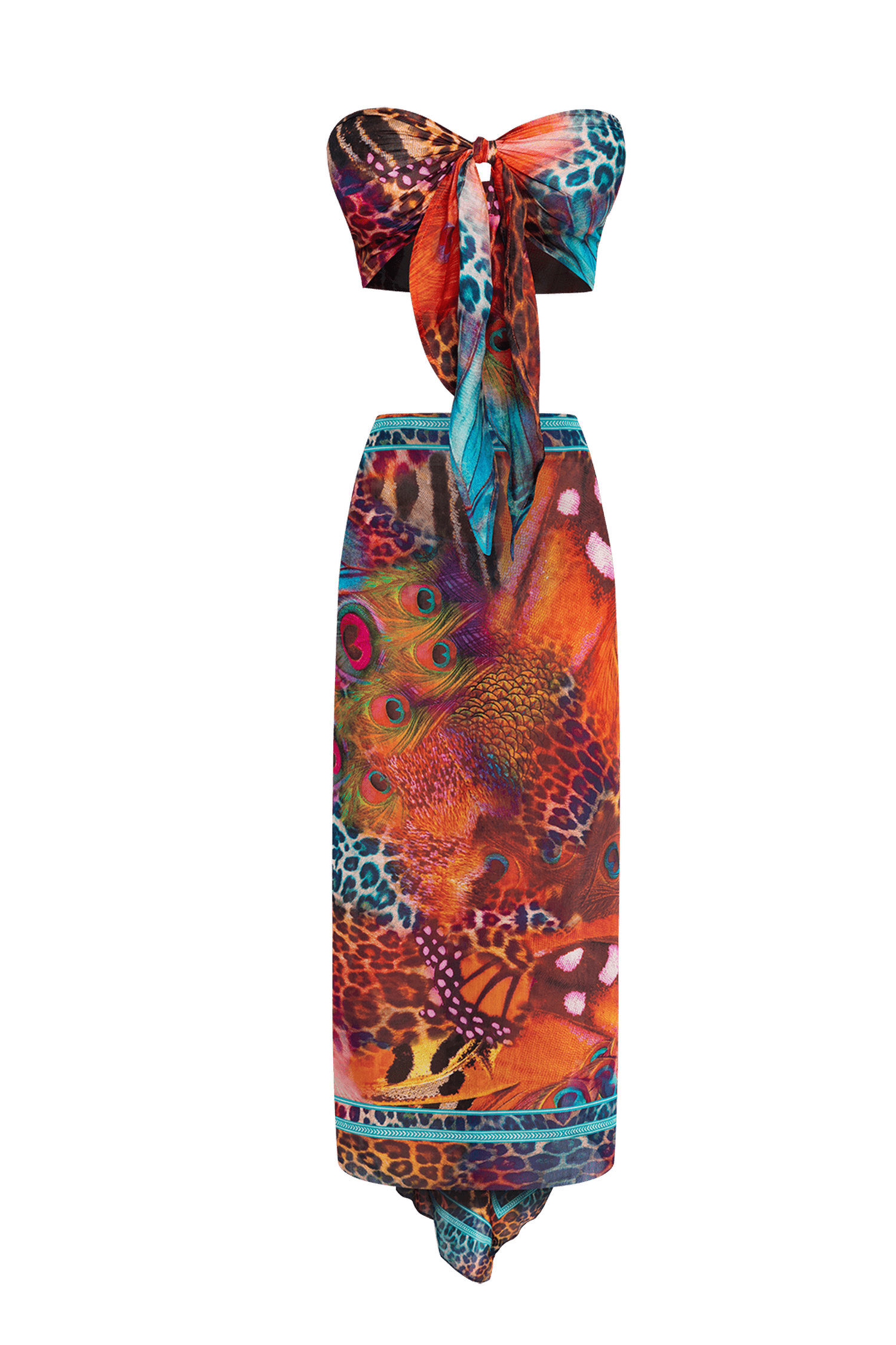 СЕТ ПАРЕО И ШАЛ ОТ ПАМУК КОПРИН - LEO NEON