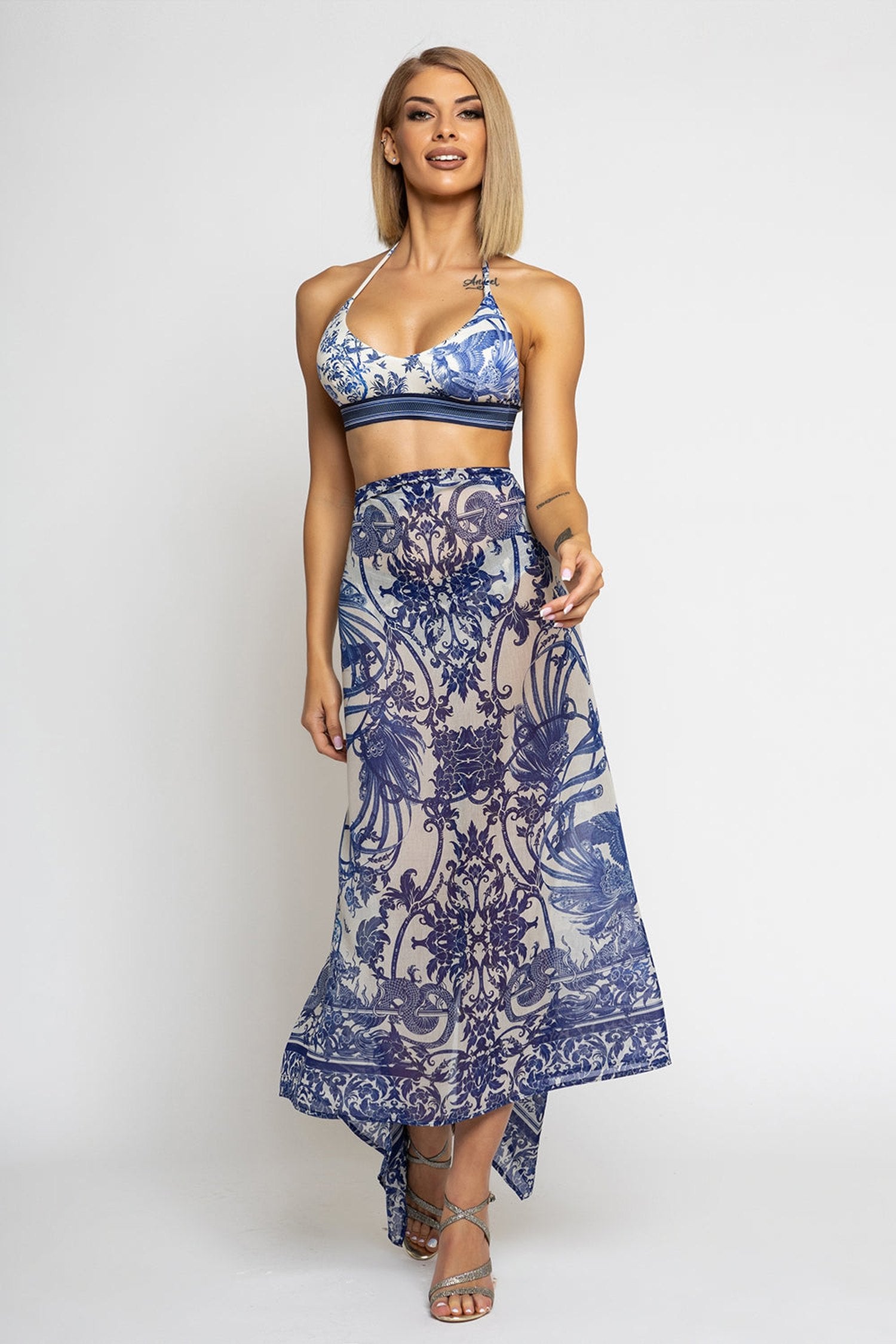 СЕТ ПАРЕО И ШАЛ ОТ ПАМУК КОПРИНА - ASIA SKY